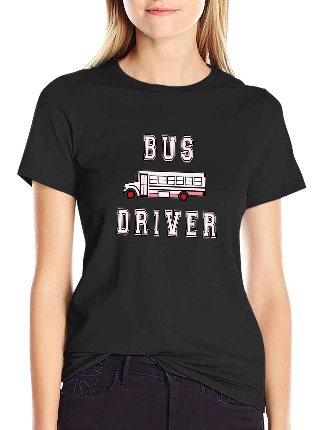 Bus Driver T-Shirt - Black Crew Neck