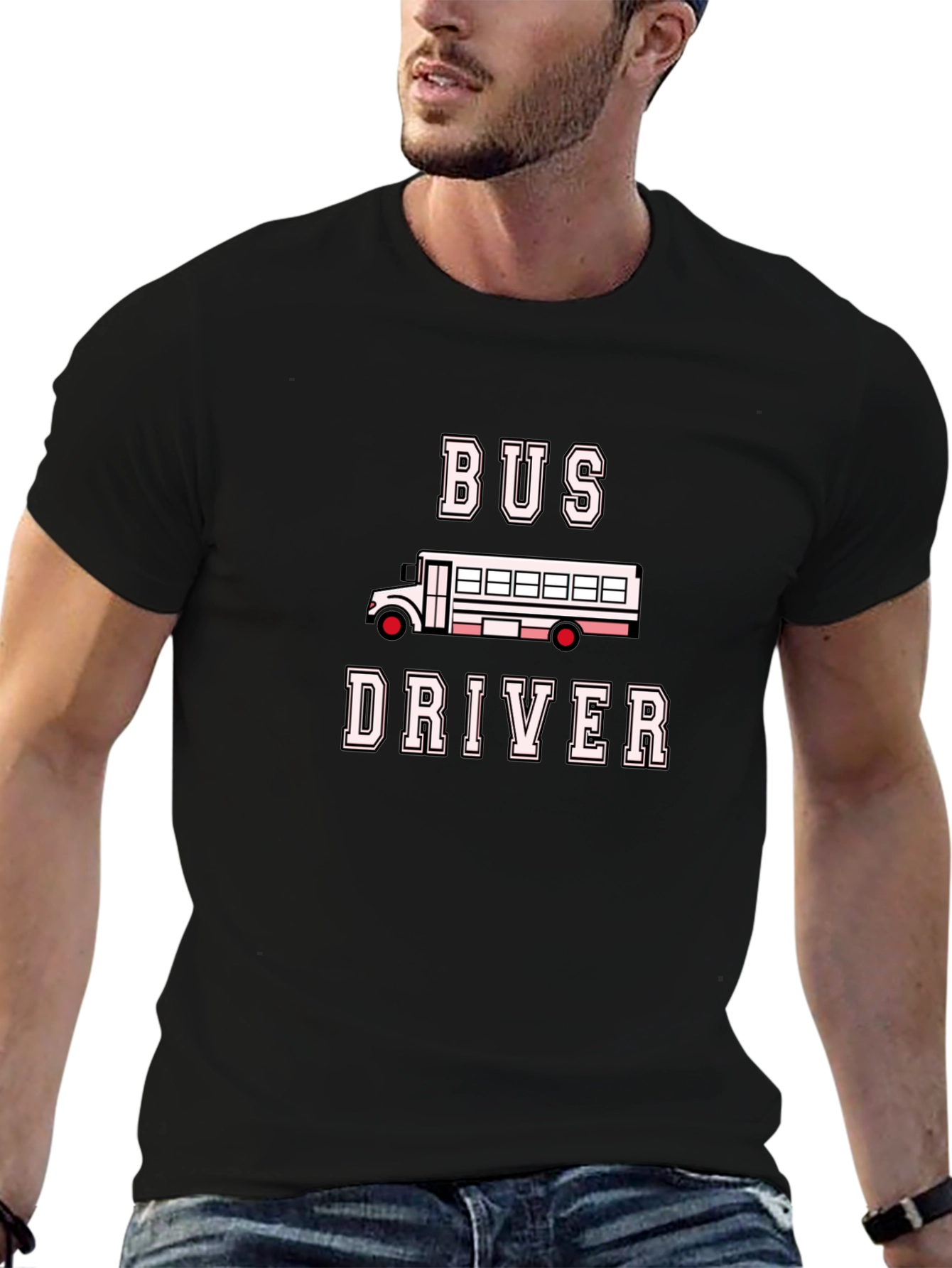 Bus Driver T-Shirt - Black Crew Neck
