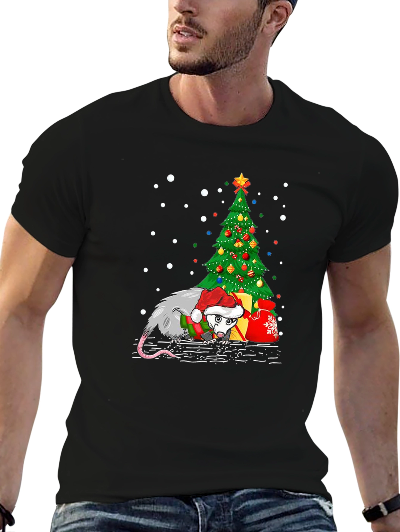Christmas Opossum T-Shirt: Holiday Novelty Tee