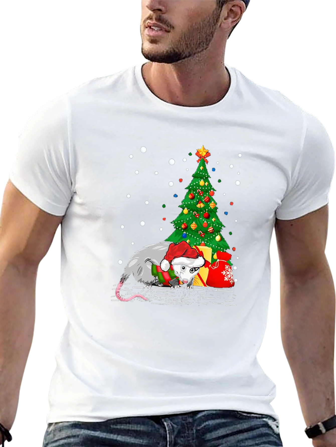 Christmas Opossum T-Shirt: Holiday Novelty Tee