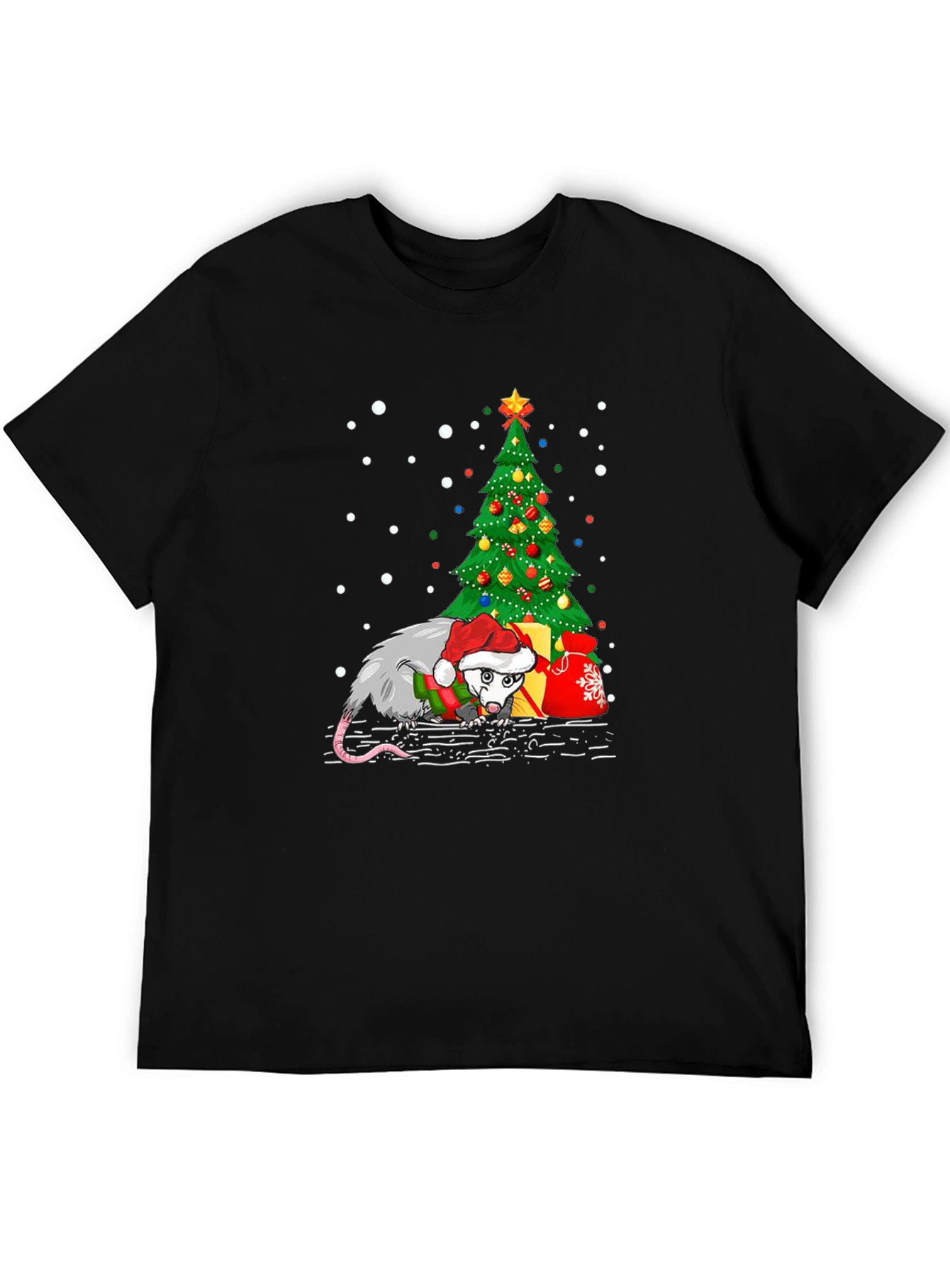 Christmas Opossum T-Shirt: Holiday Novelty Tee