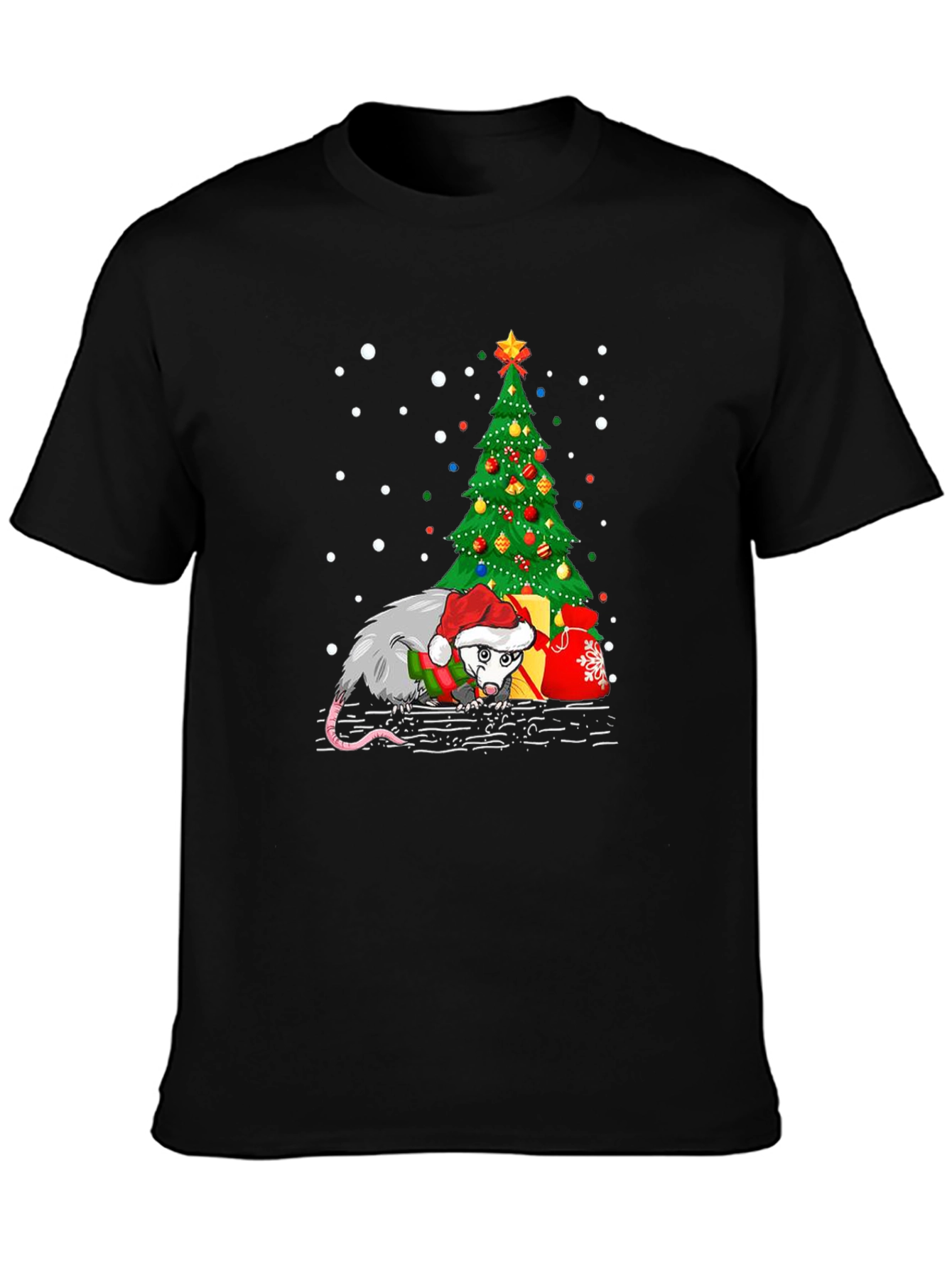 Christmas Opossum T-Shirt: Holiday Novelty Tee