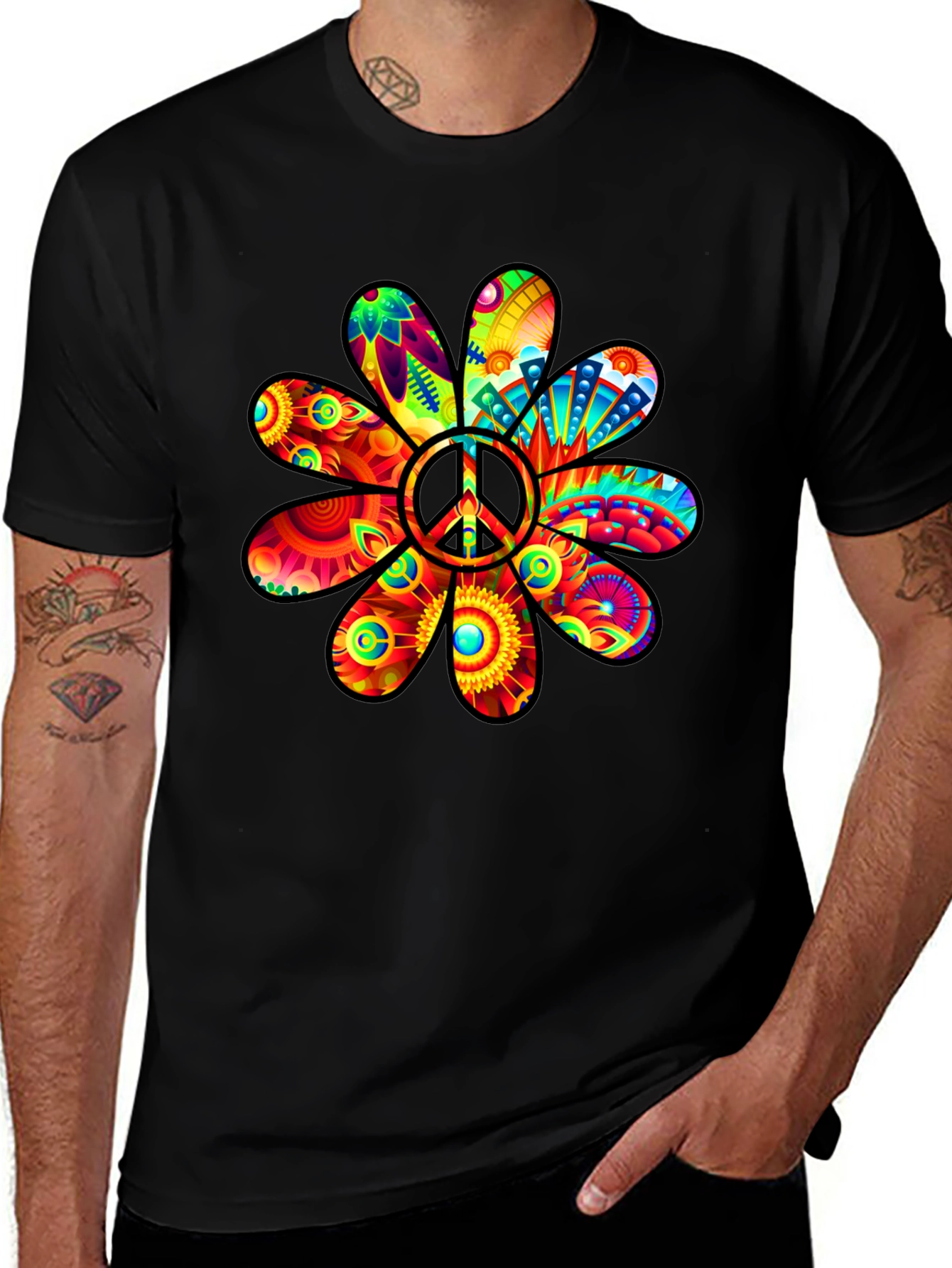 Peace Flower Power T-Shirt - Groovy Graphic Tee