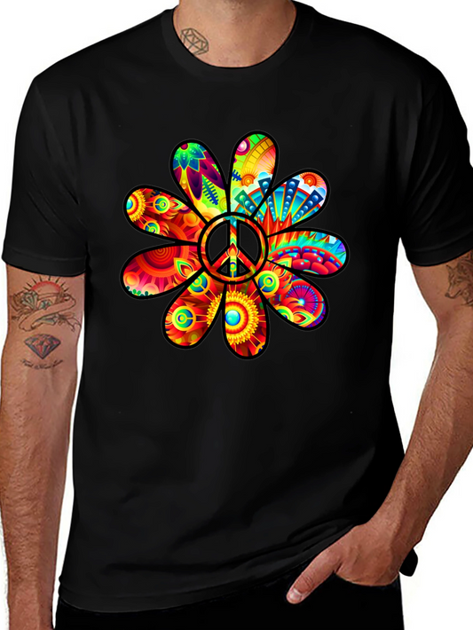 Peace Flower Power T-Shirt - Groovy Graphic Tee