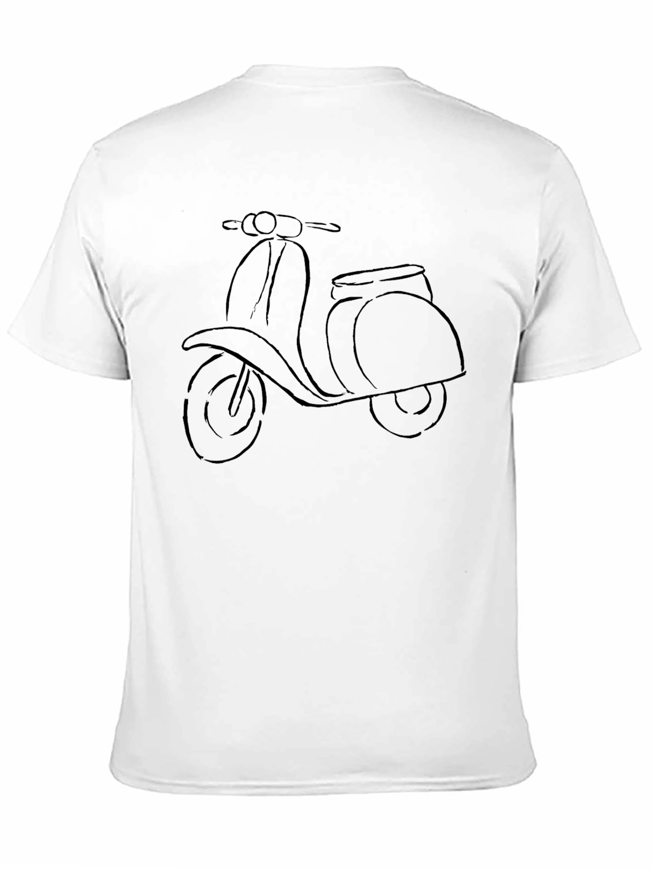 Black T-Shirt with Scooter Print - Casual Wear