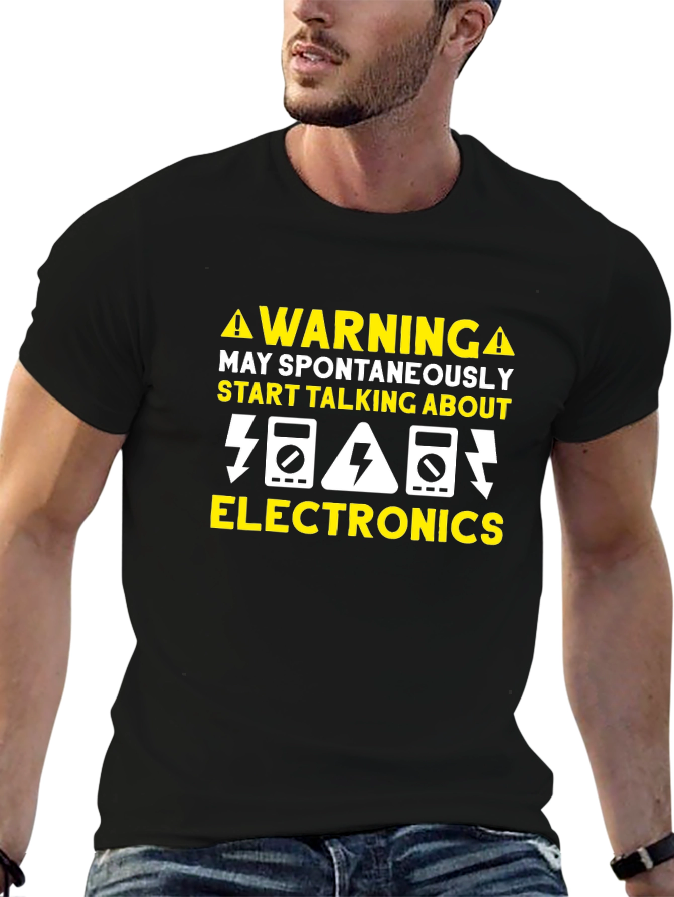 Warning Electronics T-Shirt - Funny Geek Tee