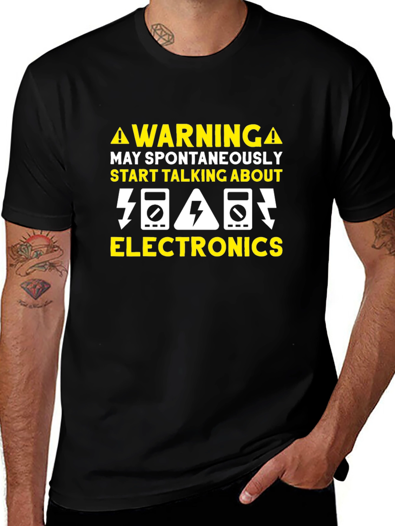 Warning Electronics T-Shirt - Funny Geek Tee