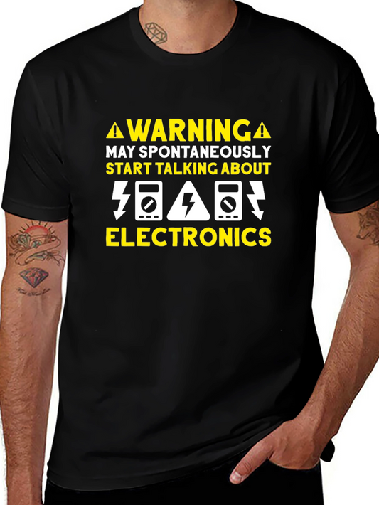 Warning Electronics T-Shirt - Funny Geek Tee
