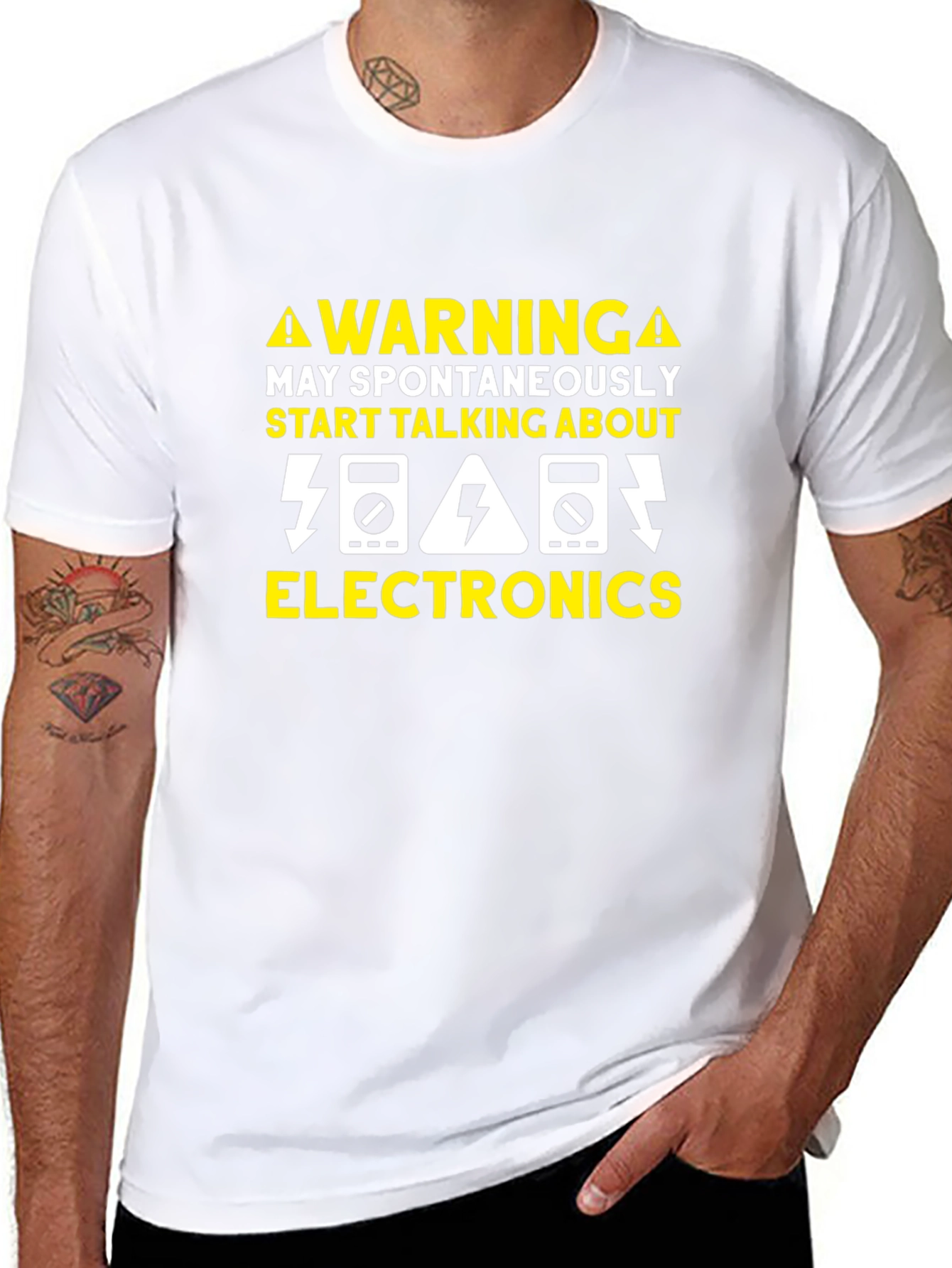Warning Electronics T-Shirt - Funny Geek Tee
