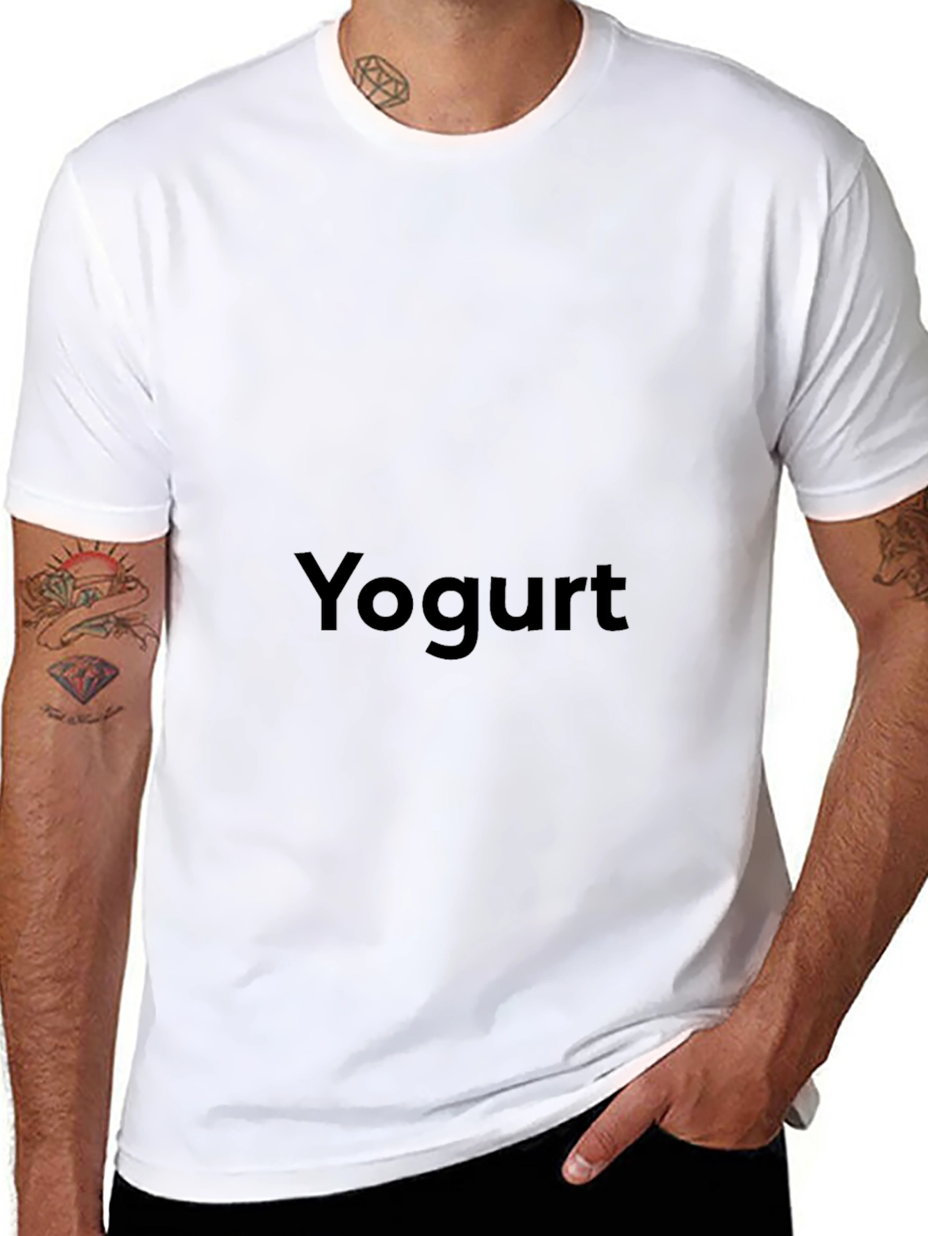 Yogurt Text Black Unisex T-Shirt