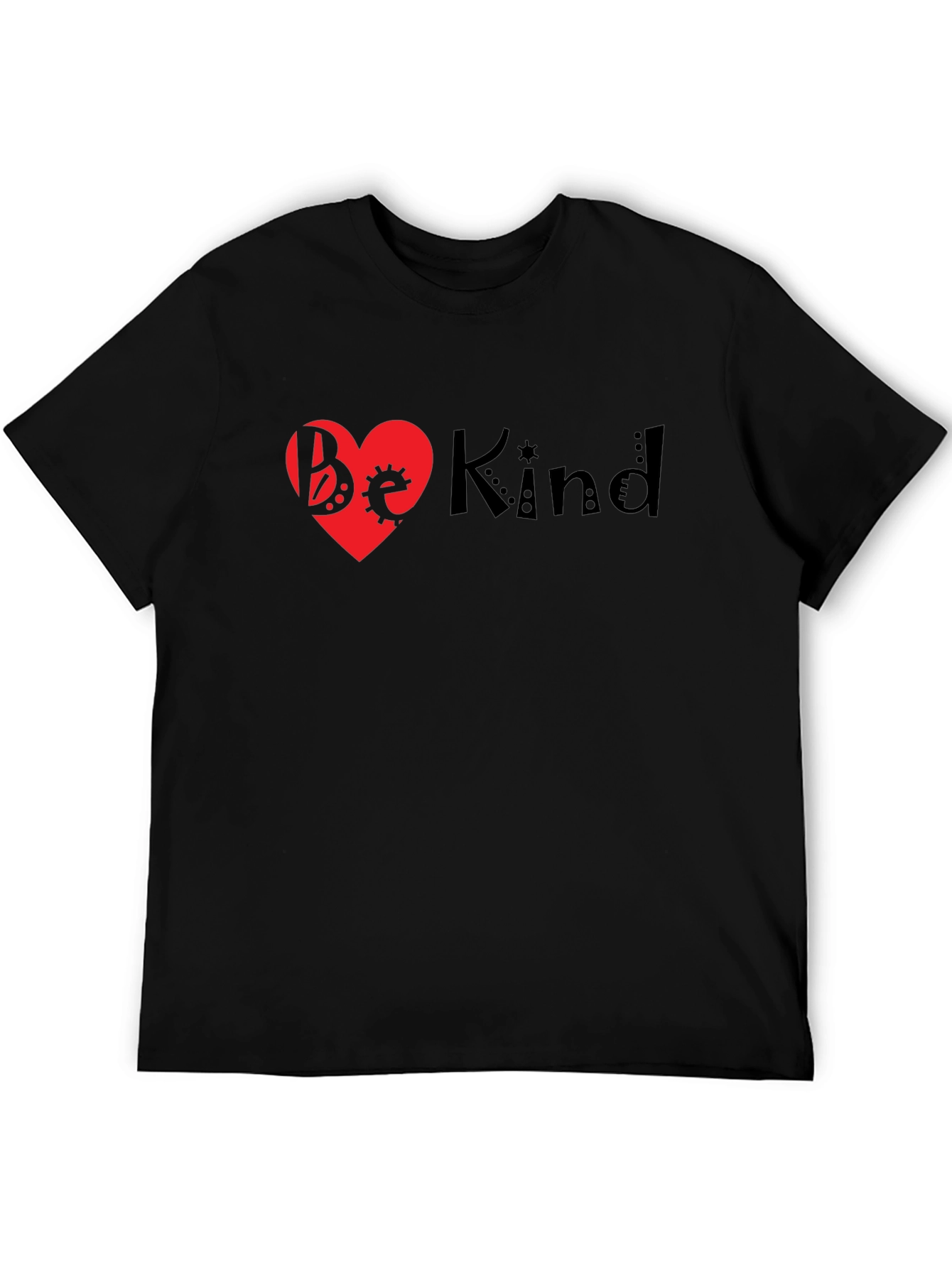 Be Kind Heart Graphic Black T-Shirt