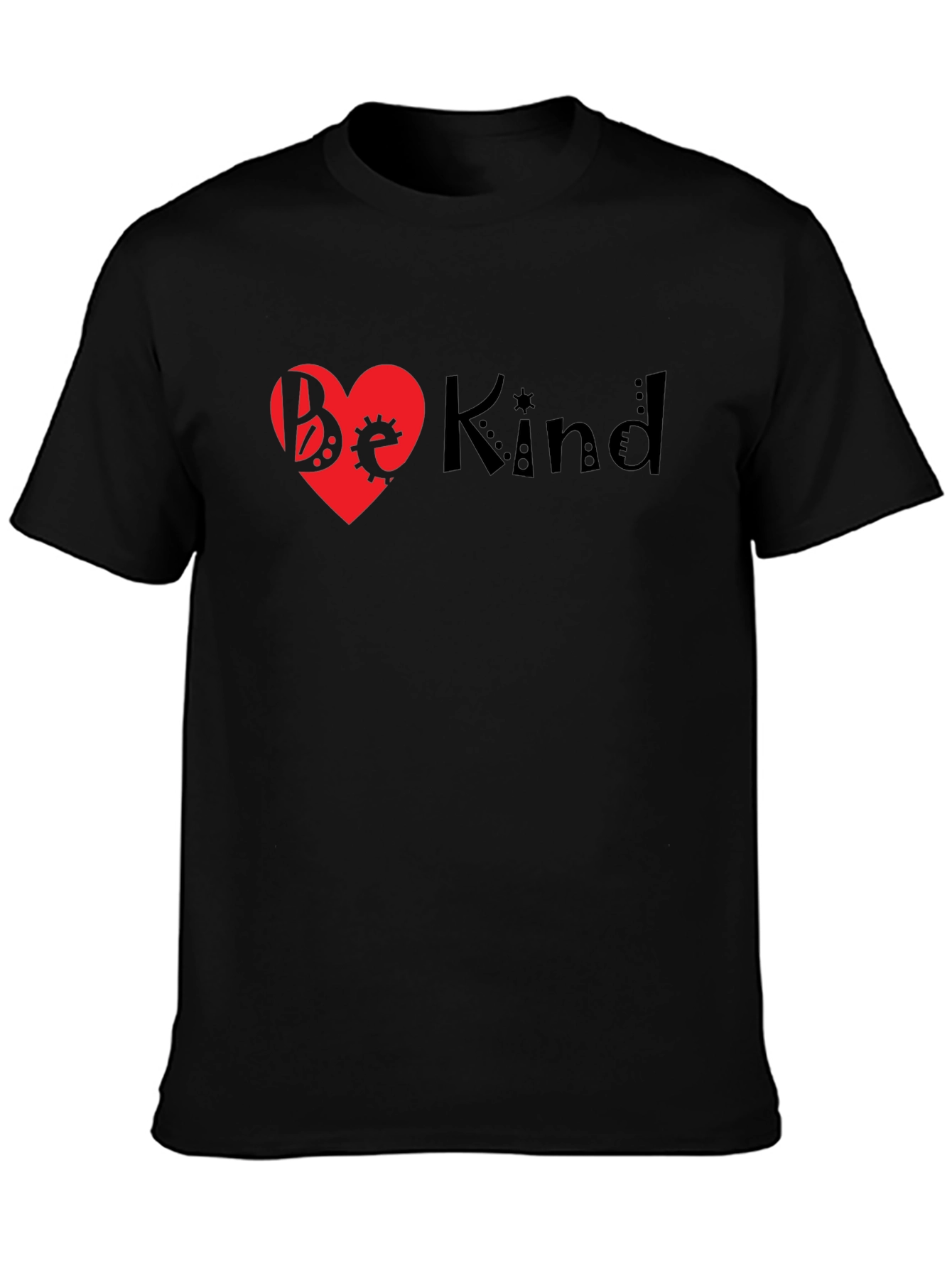 Be Kind Heart Graphic Black T-Shirt