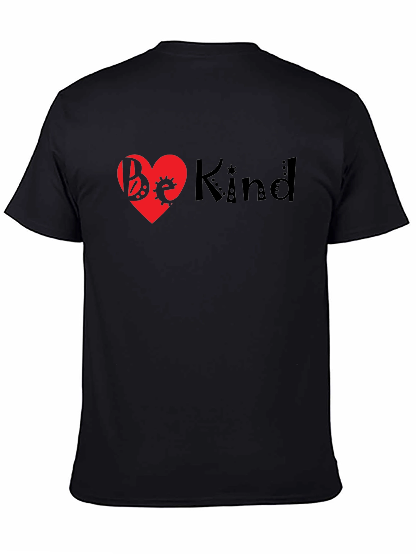 Be Kind Heart Graphic Black T-Shirt