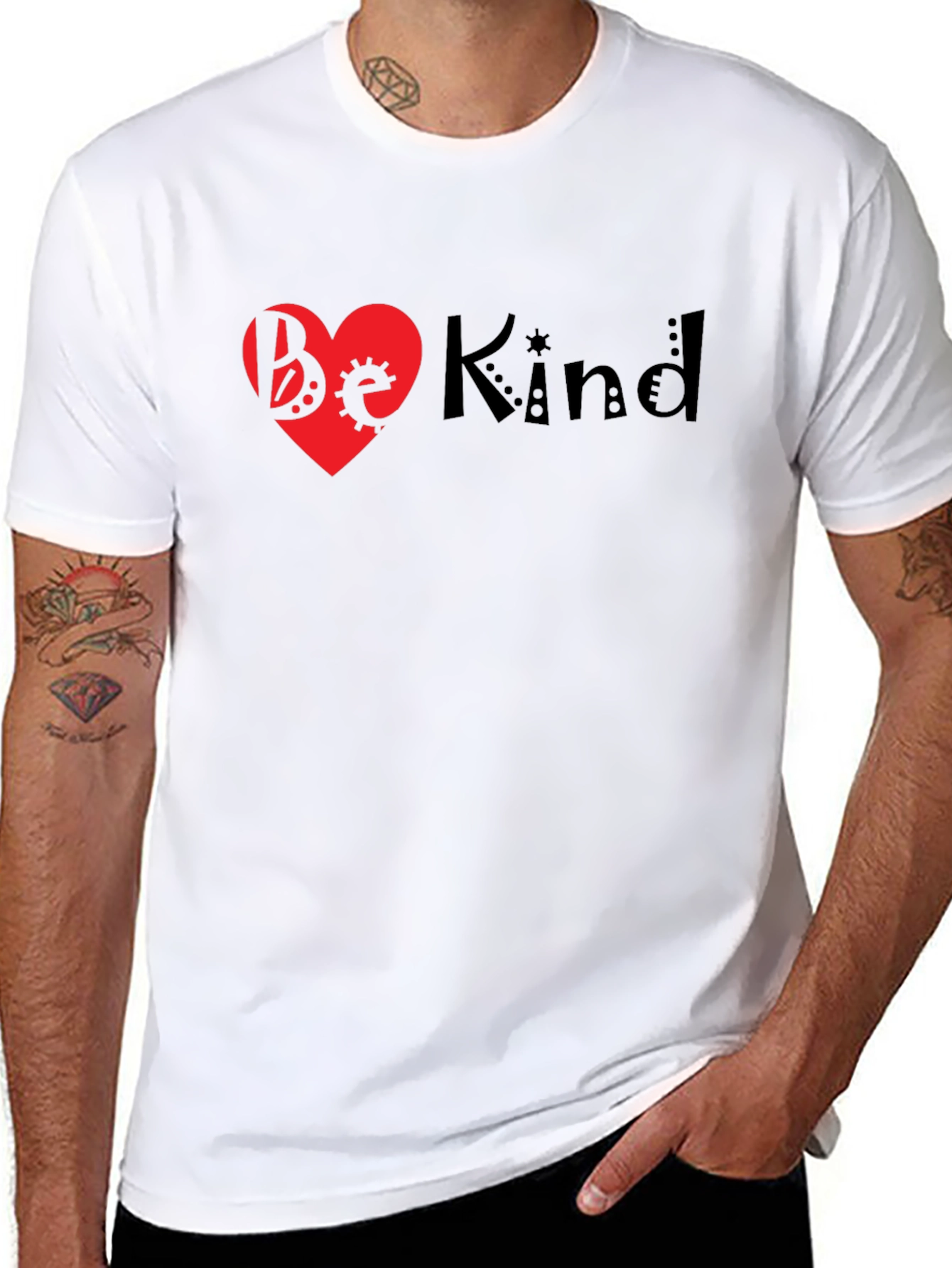 Be Kind Heart Graphic Black T-Shirt