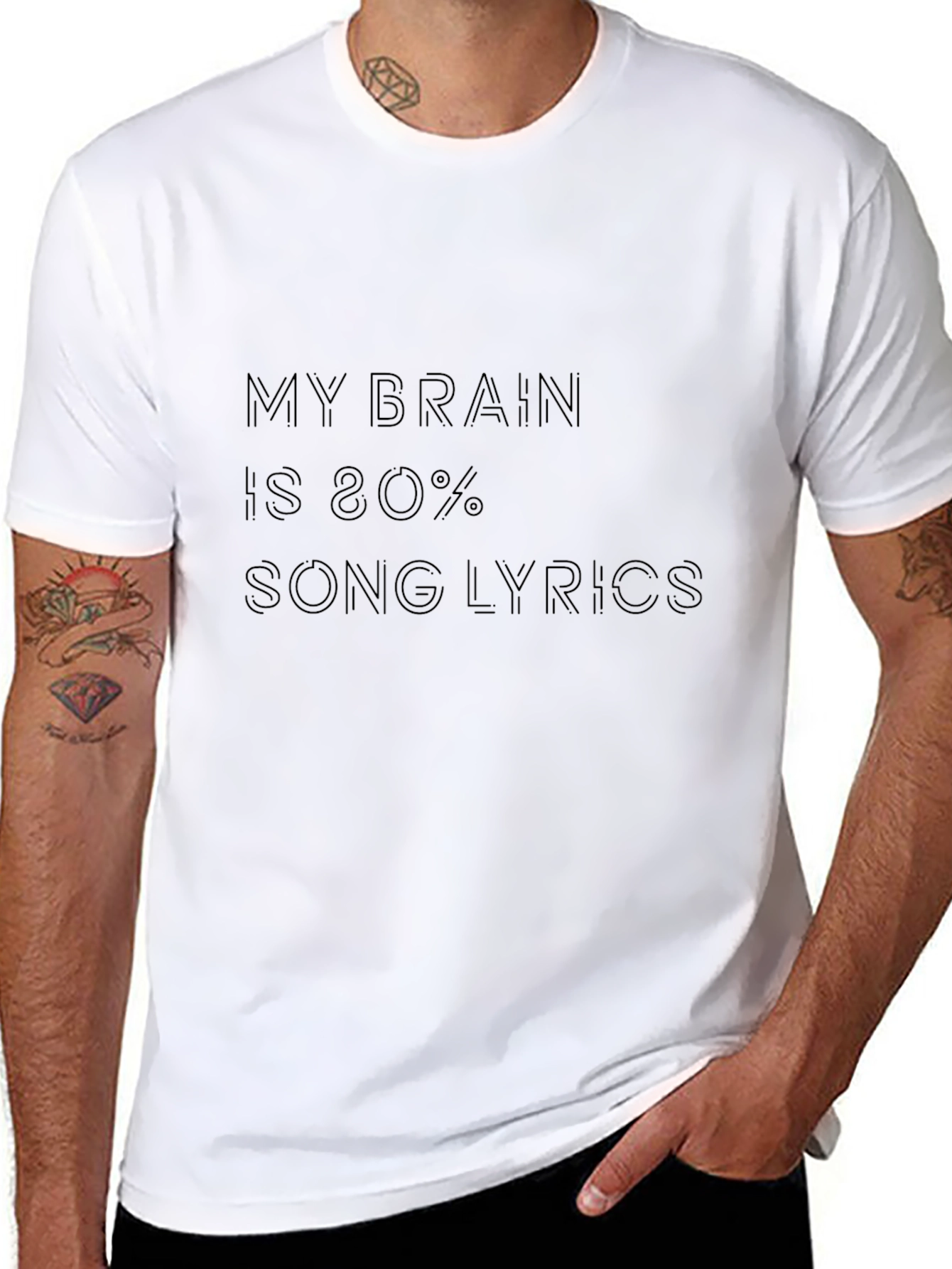 My Brain is 80% Song Lyrics T-Shirt