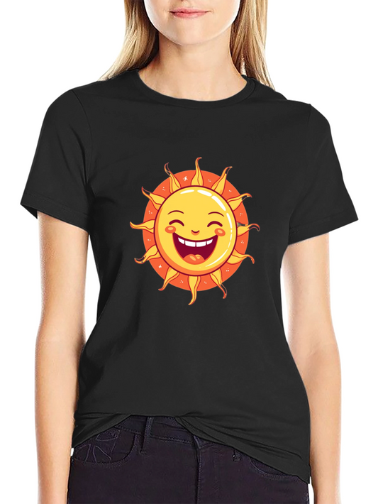 Smiling Sun Graphic Black T-Shirt