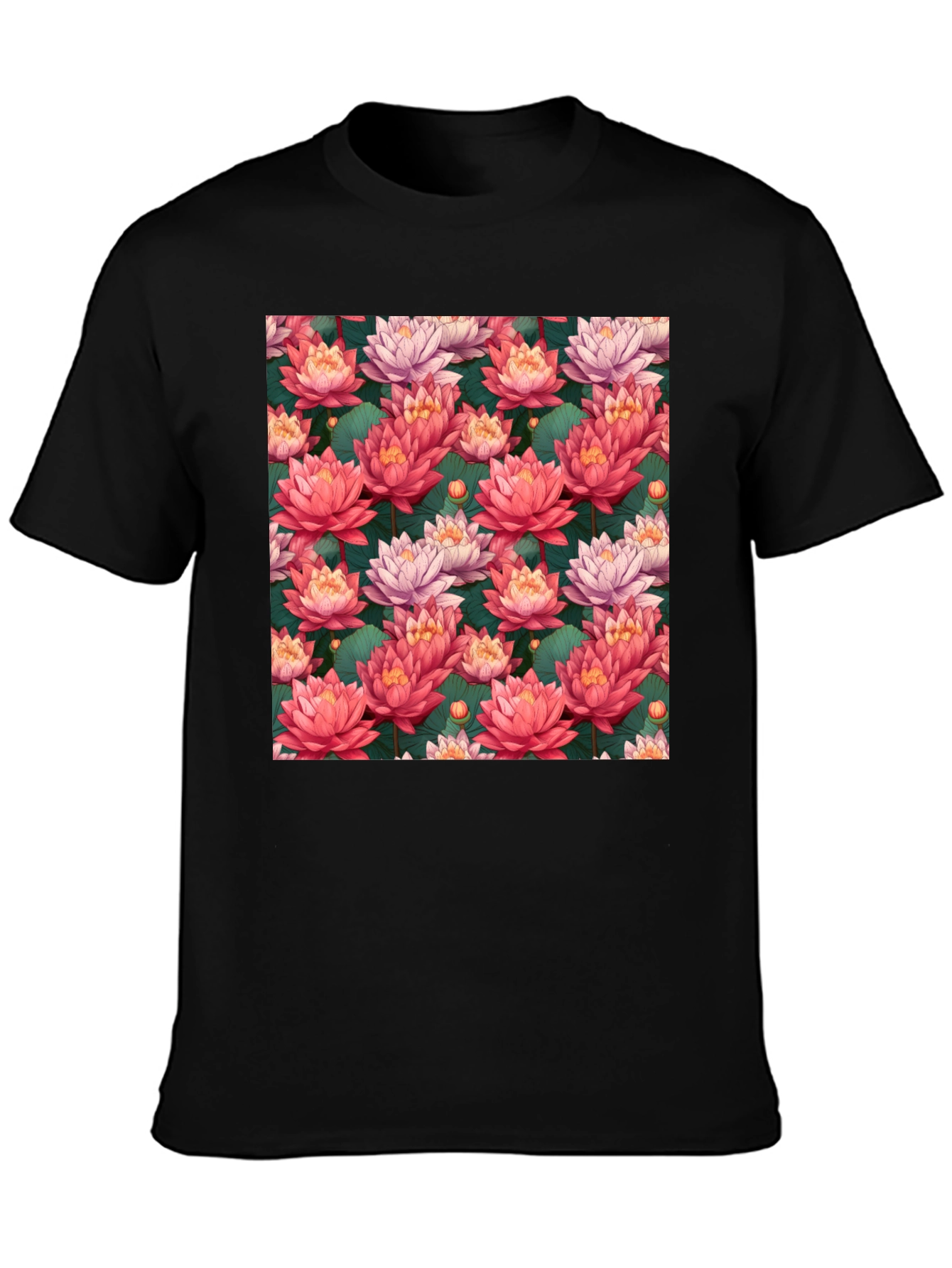 Lotus Flower Pattern T-Shirt