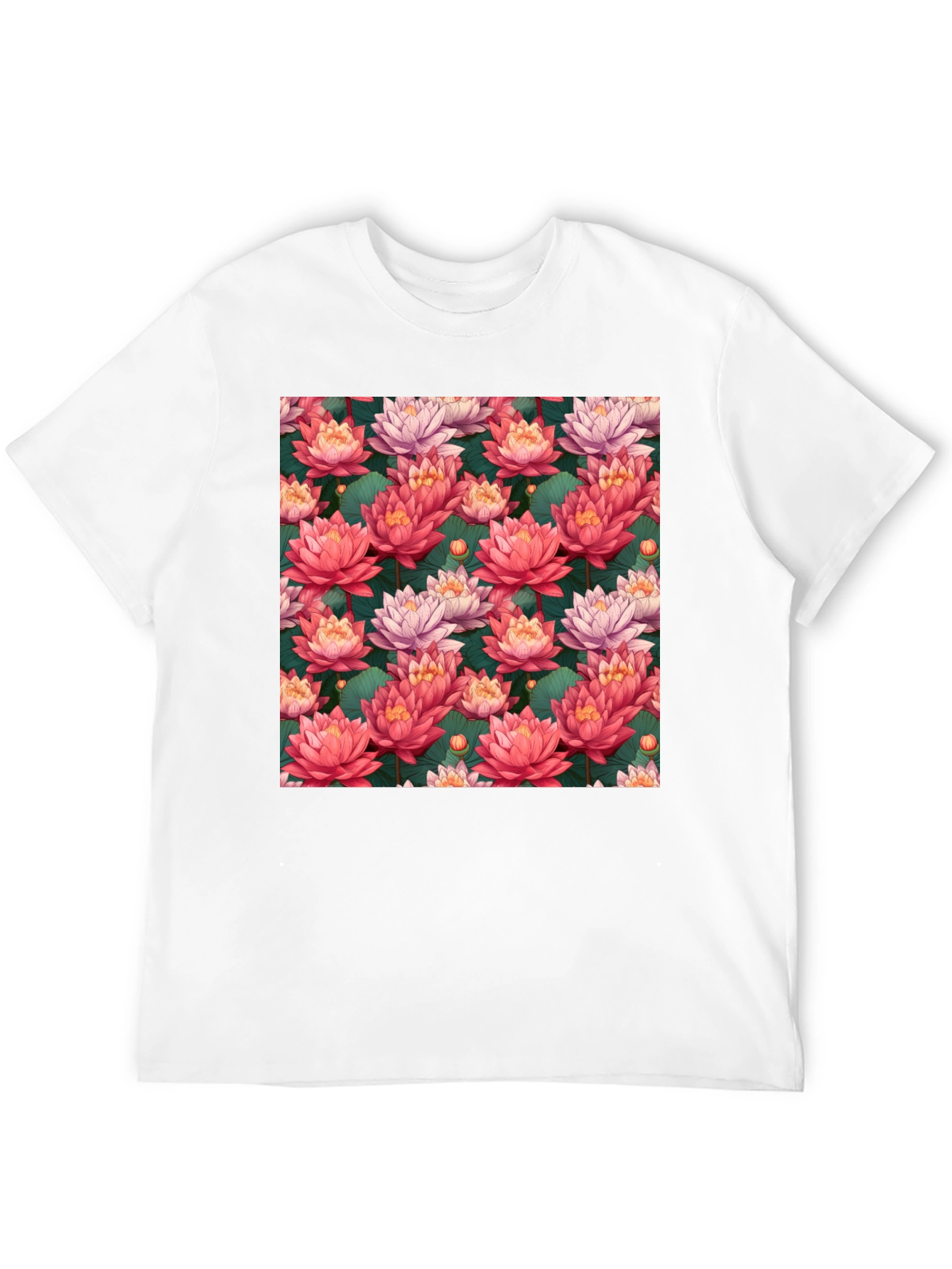 Lotus Flower Pattern T-Shirt