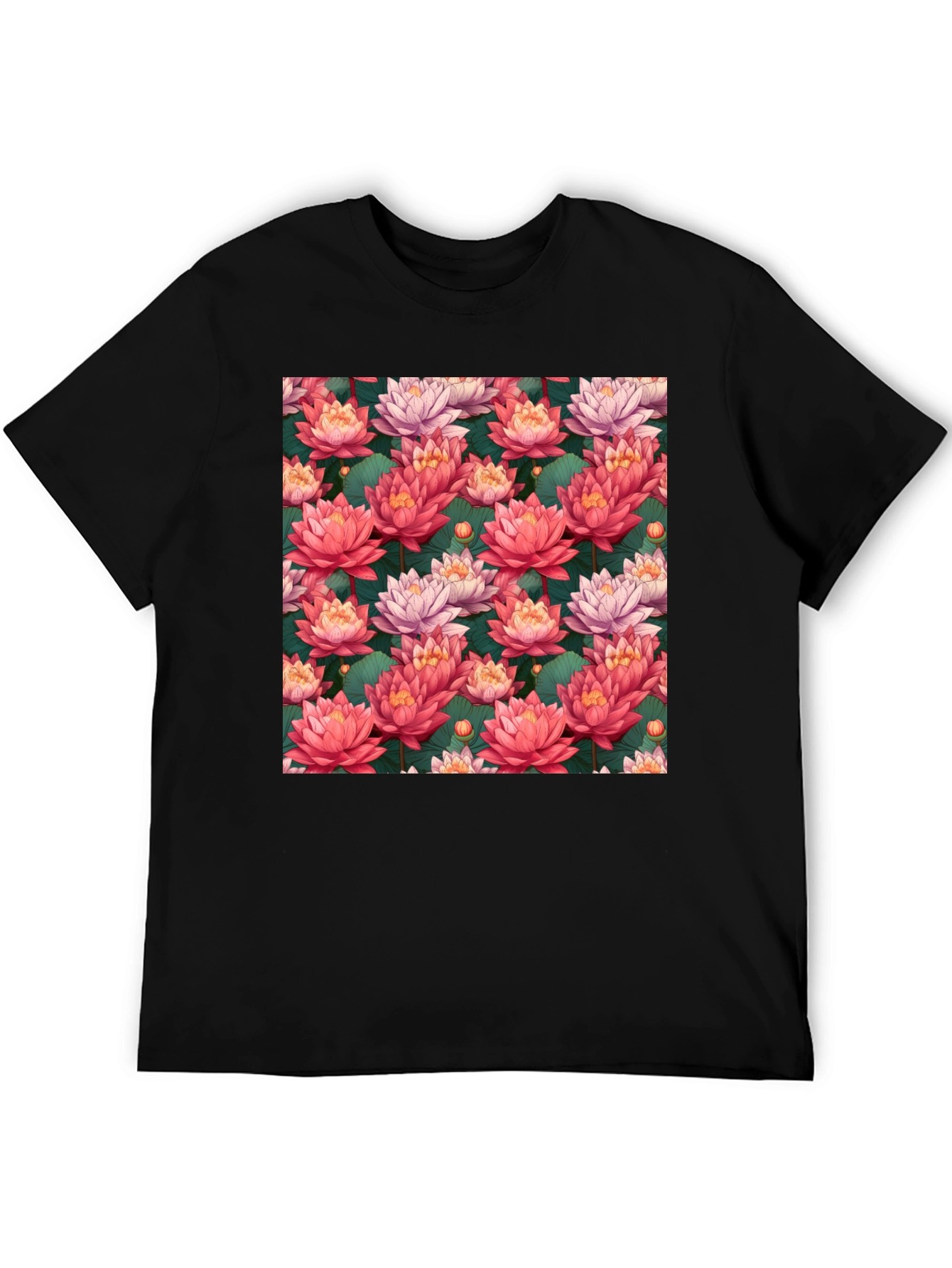 Lotus Flower Pattern T-Shirt