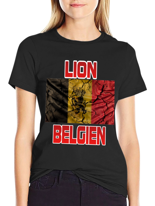 Lion Belgie T-Shirt - Belgian Flag Design