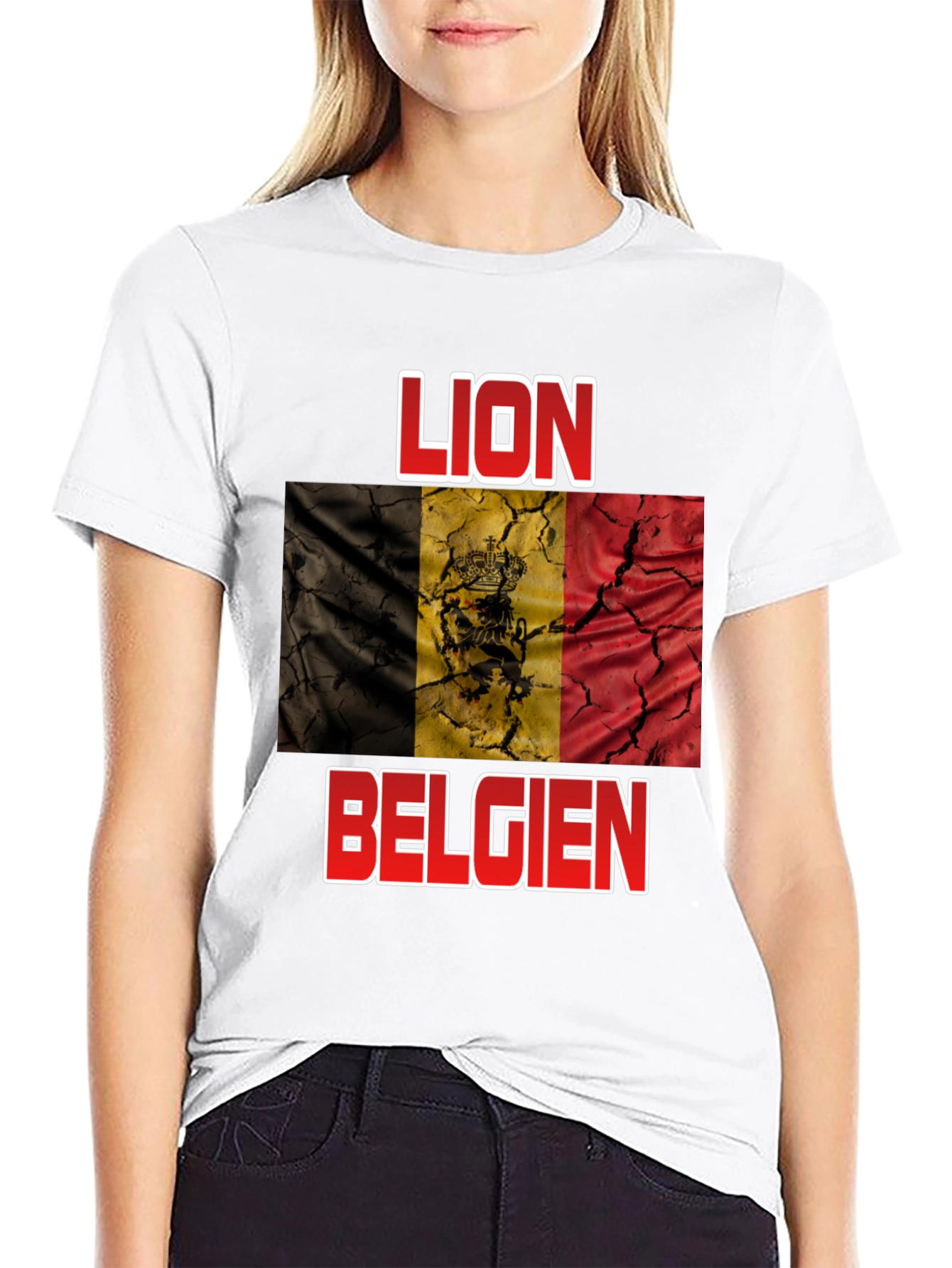 Lion Belgie T-Shirt - Belgian Flag Design