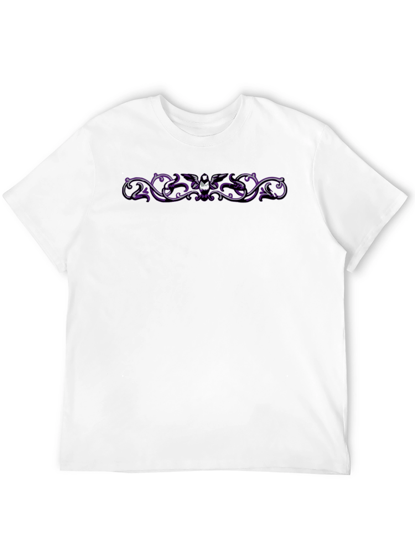 Gothic Bat Scrollwork T-Shirt - Black