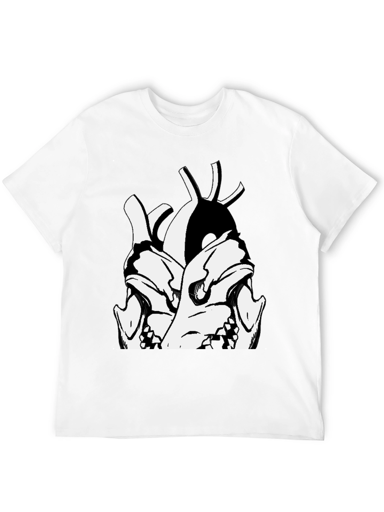 Skull Heart Graphic Black T-Shirt
