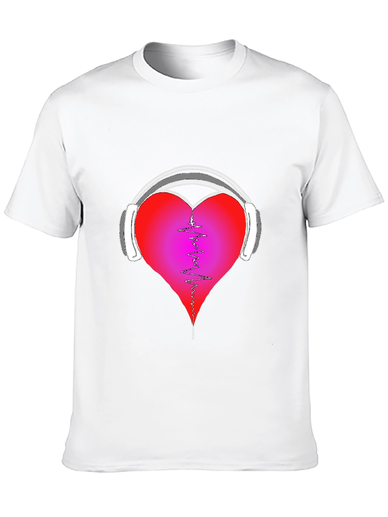 Heart Headphones Graphic Tee - Music Lover Shirt