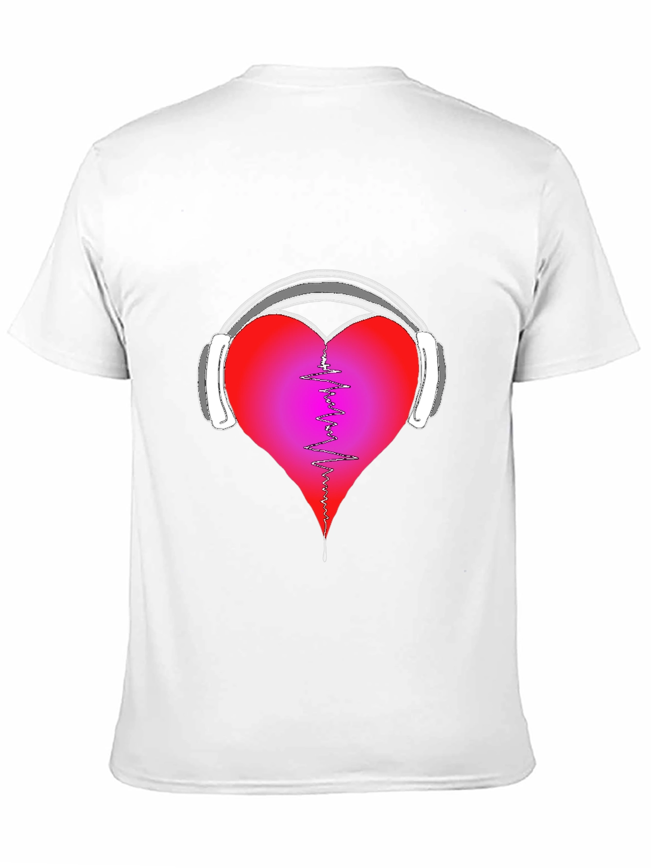 Heart Headphones Graphic Tee - Music Lover Shirt