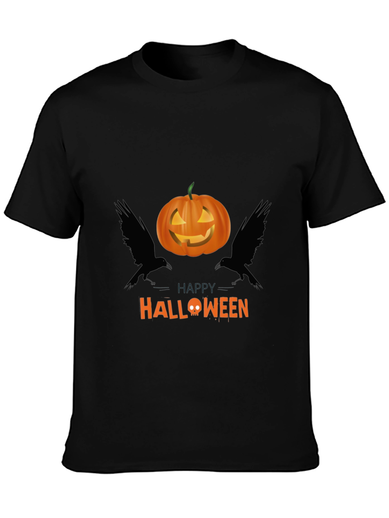 Halloween Pumpkin & Raven Graphic Tee