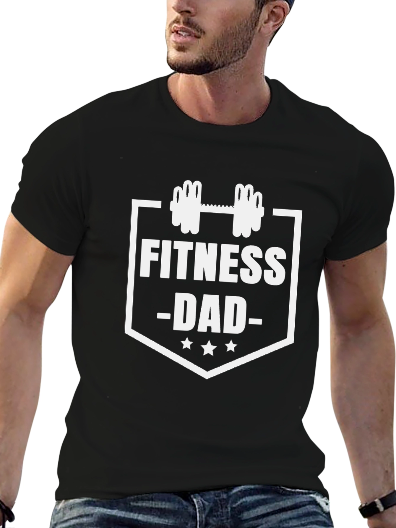 Fitness Dad Black T-Shirt Gym Lover