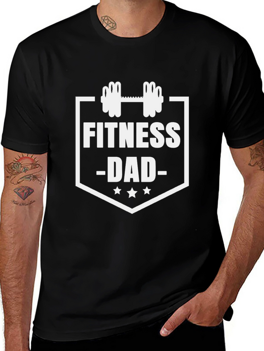Fitness Dad Black T-Shirt Gym Lover