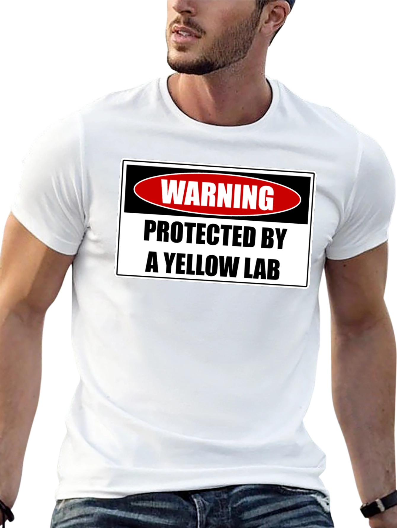 Warning: Protected by a Yellow Lab T-Shirt