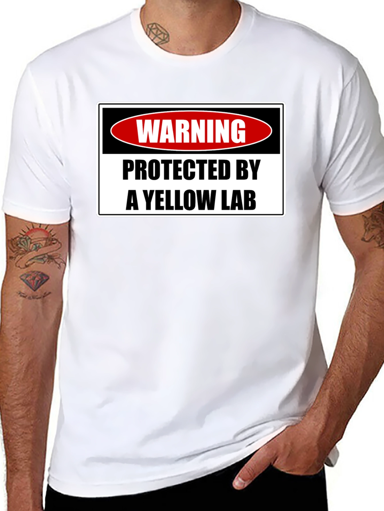 Warning: Protected by a Yellow Lab T-Shirt