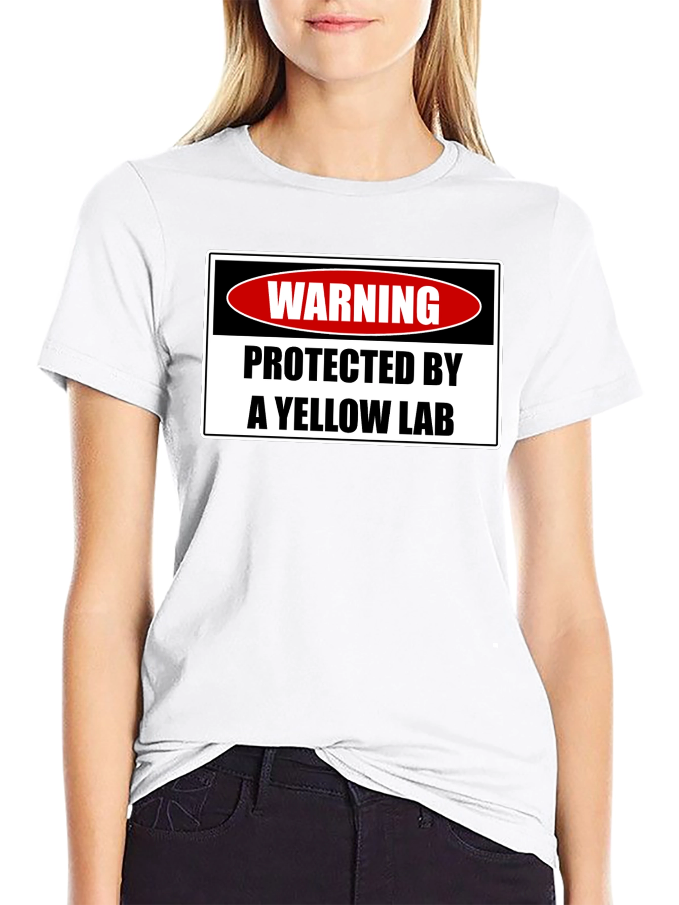 Warning: Protected by a Yellow Lab T-Shirt