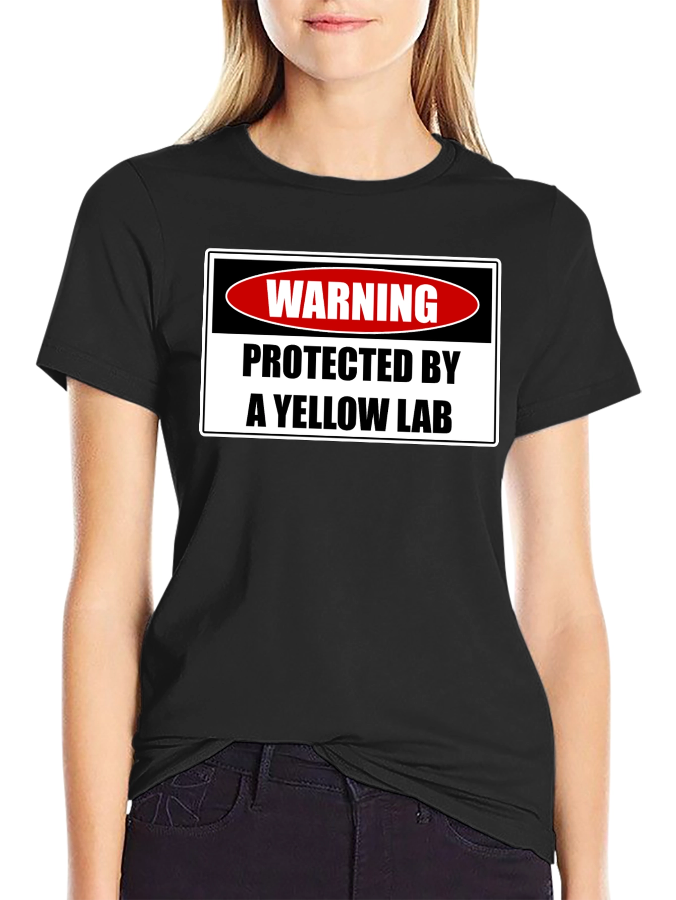 Warning: Protected by a Yellow Lab T-Shirt