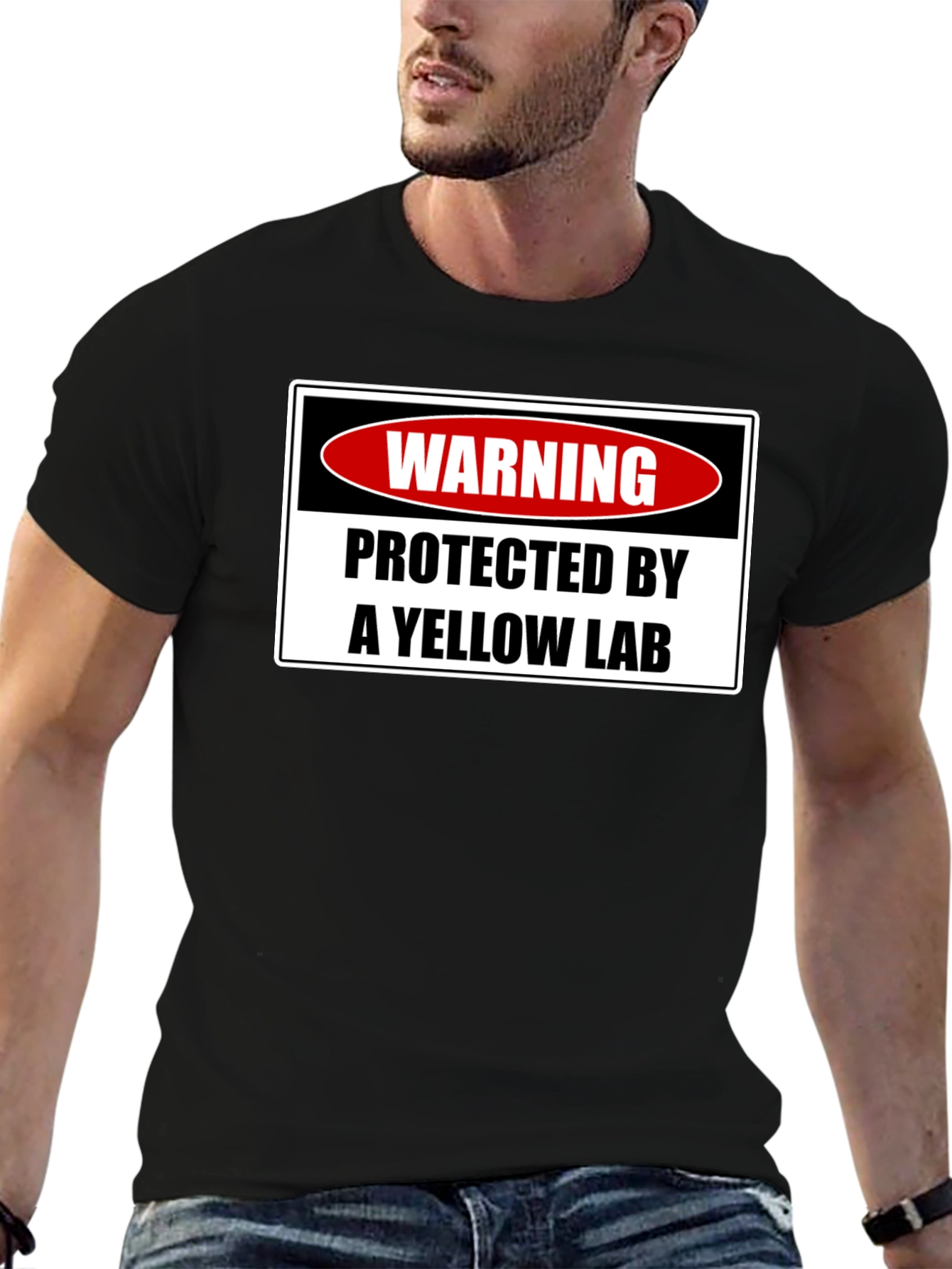 Warning: Protected by a Yellow Lab T-Shirt