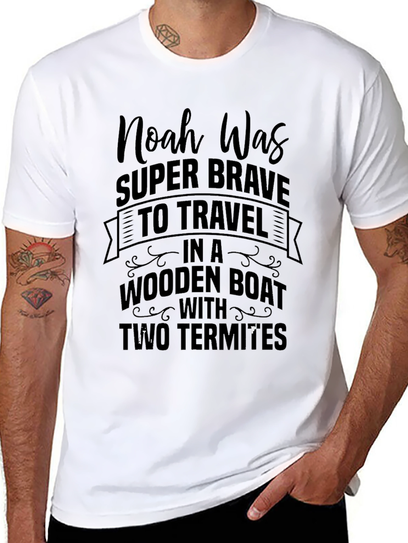 Noahs Ark Humor Tee: Wooden Boat & Termites
