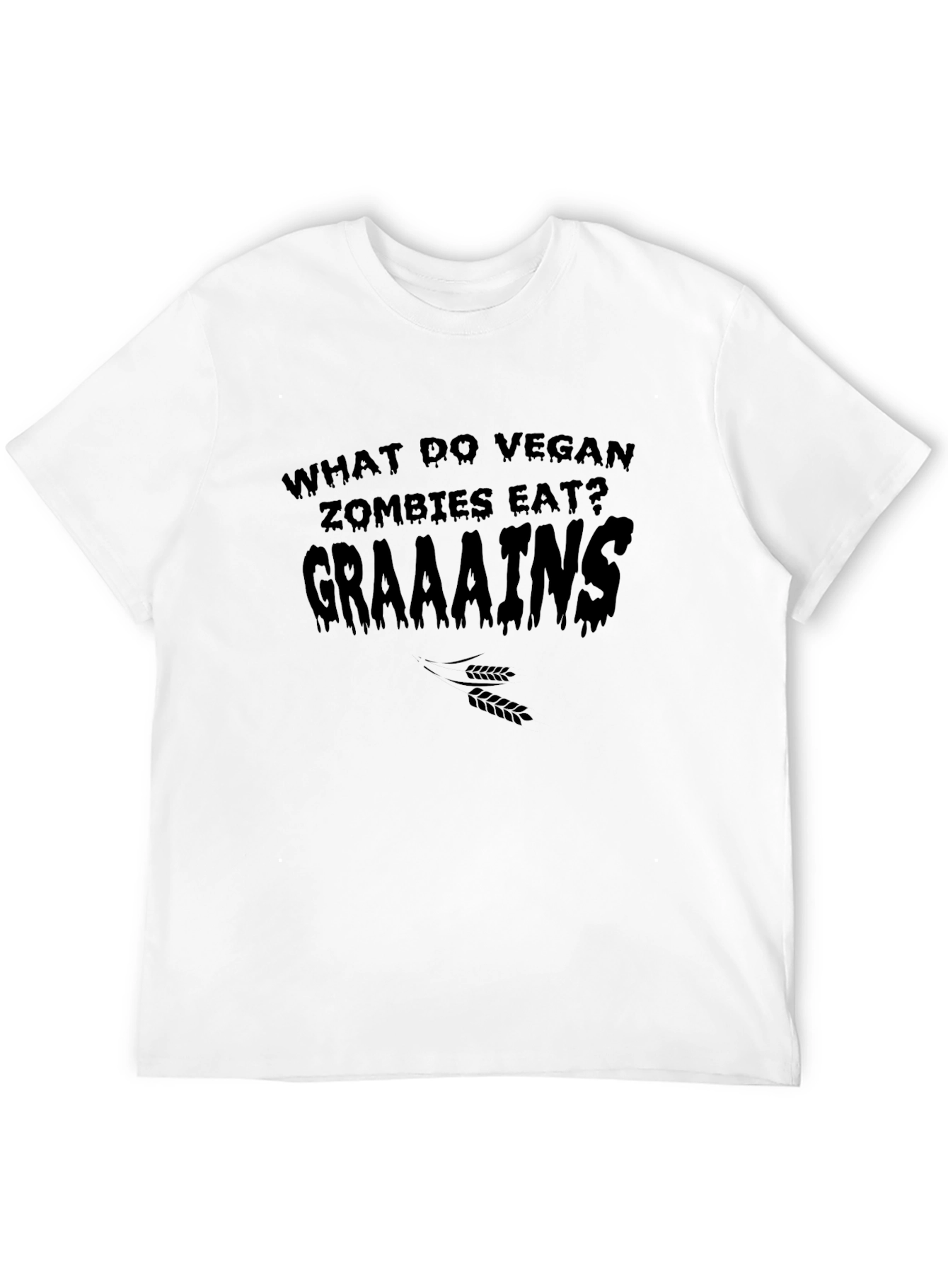 Vegan Zombie Graaaains T-Shirt - Funny Humor Tee