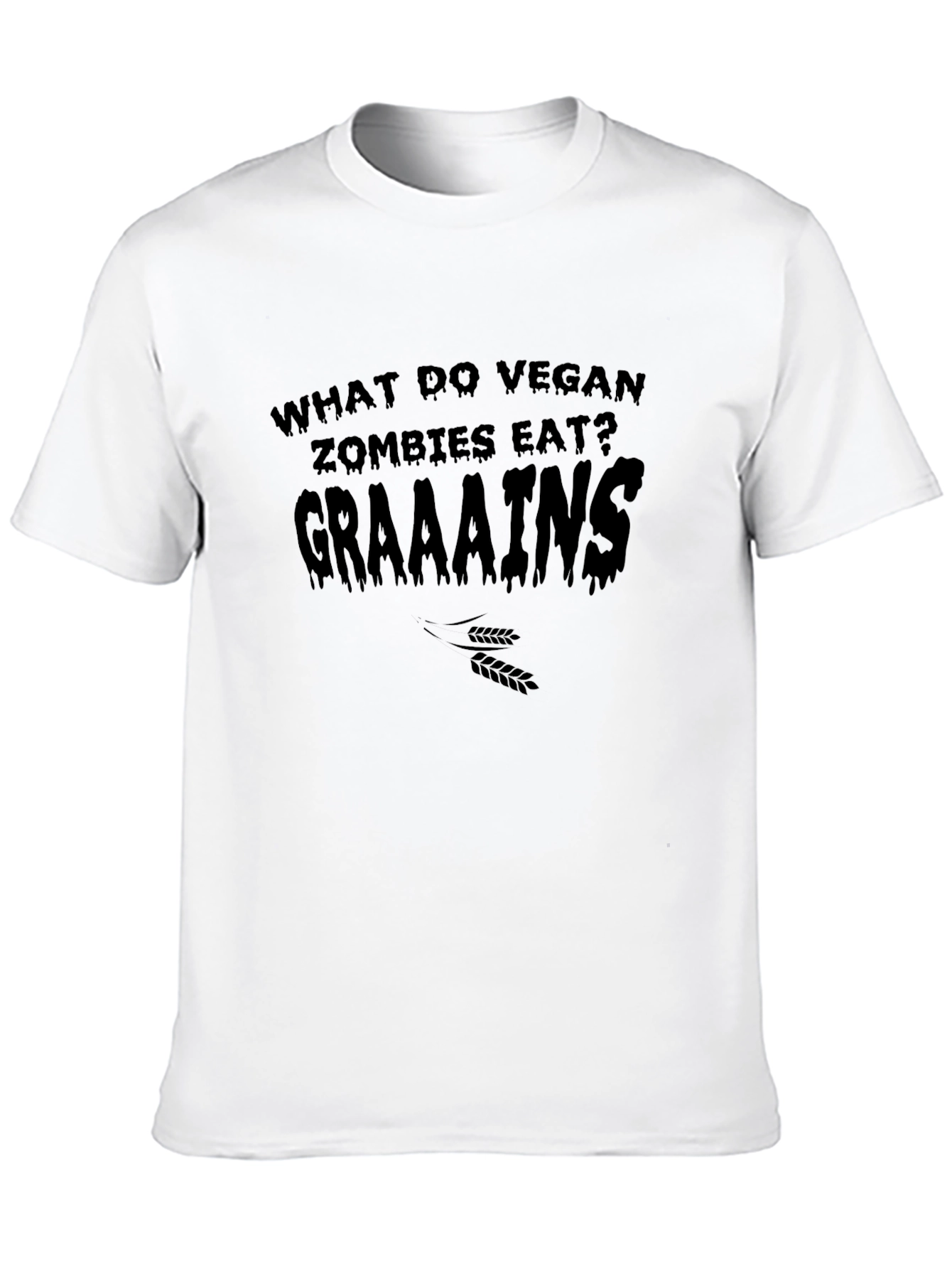 Vegan Zombie Graaaains T-Shirt - Funny Humor Tee