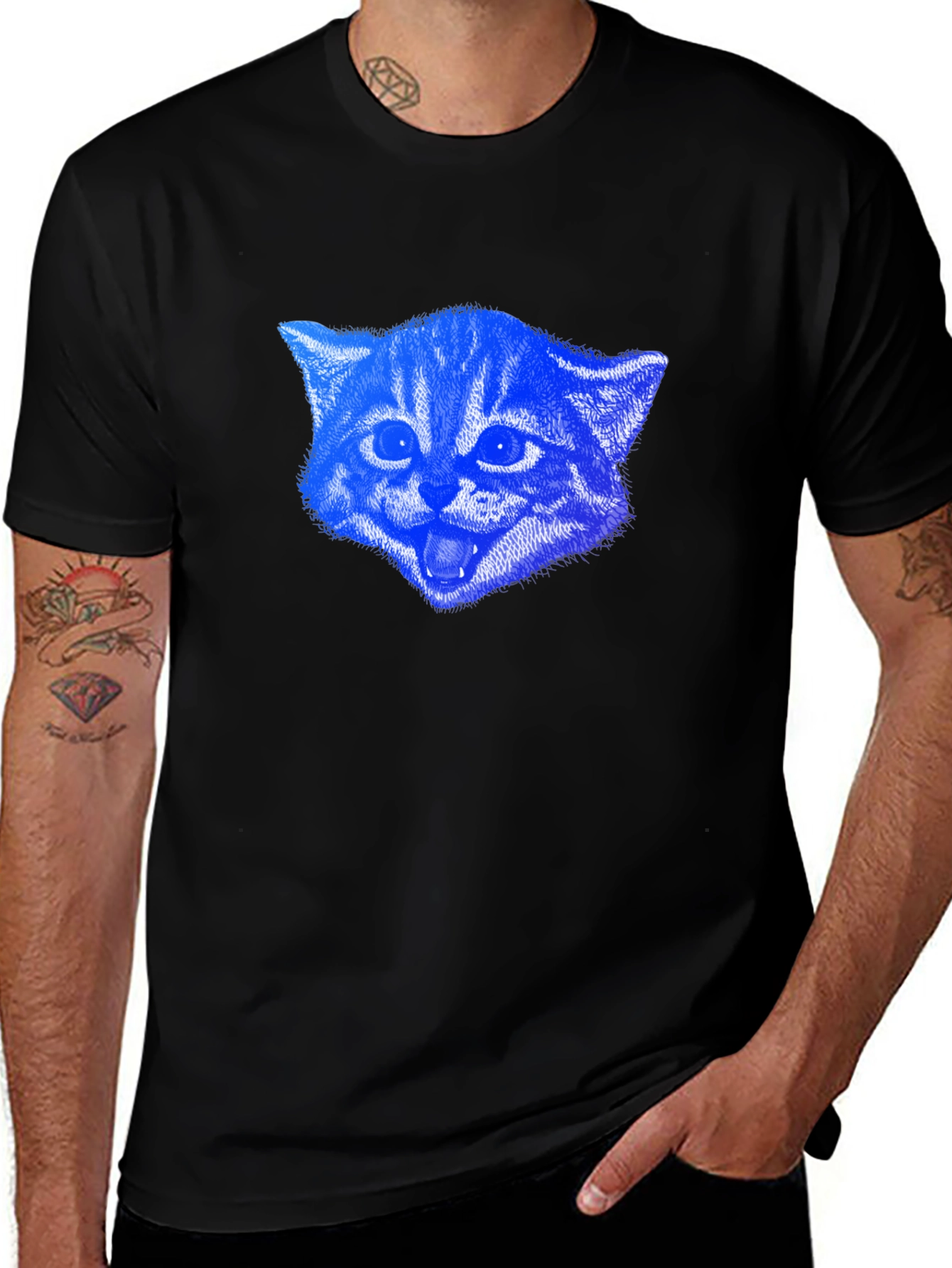 Cool Cat Graphic Black T-Shirt