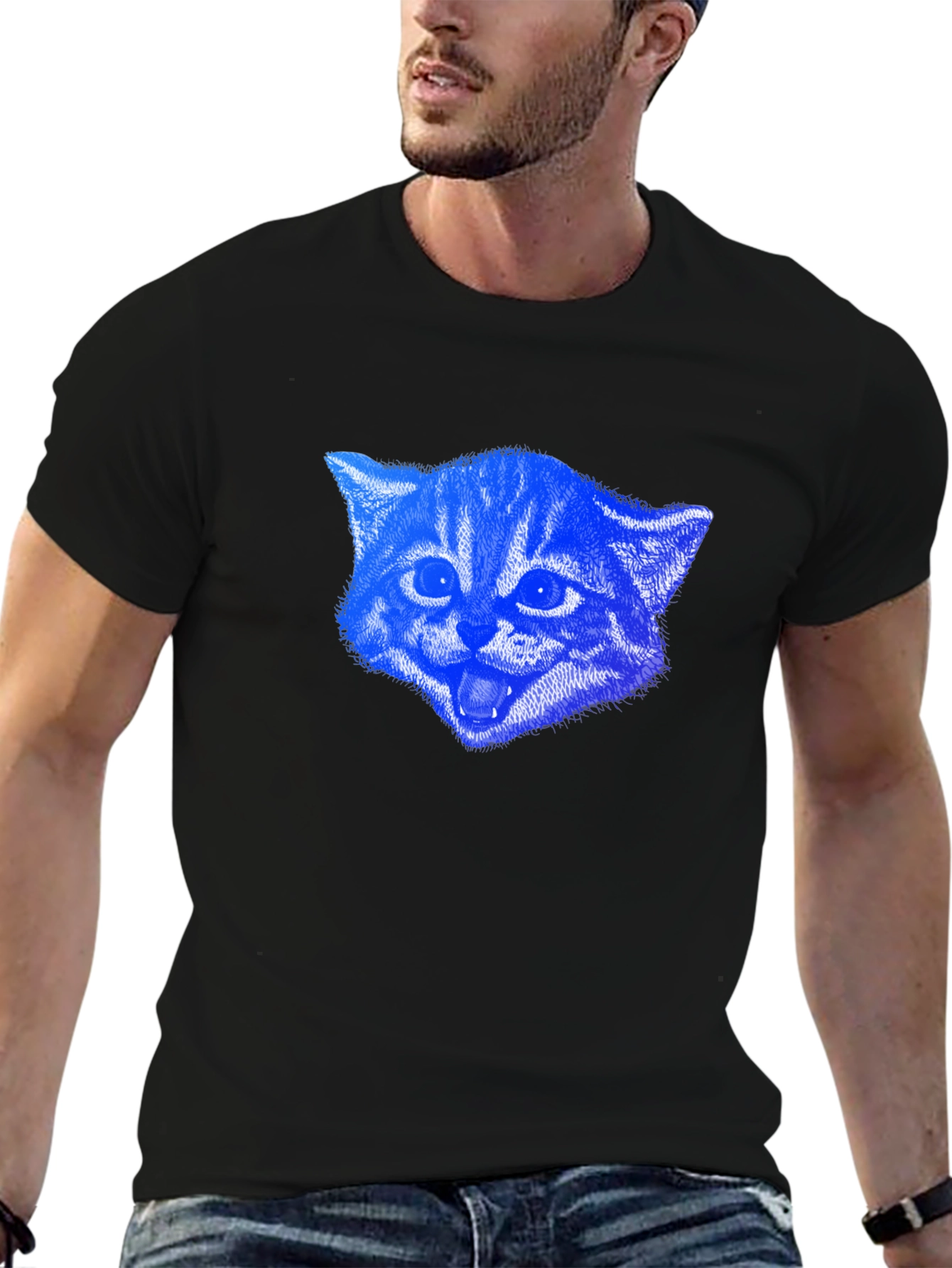 Cool Cat Graphic Black T-Shirt