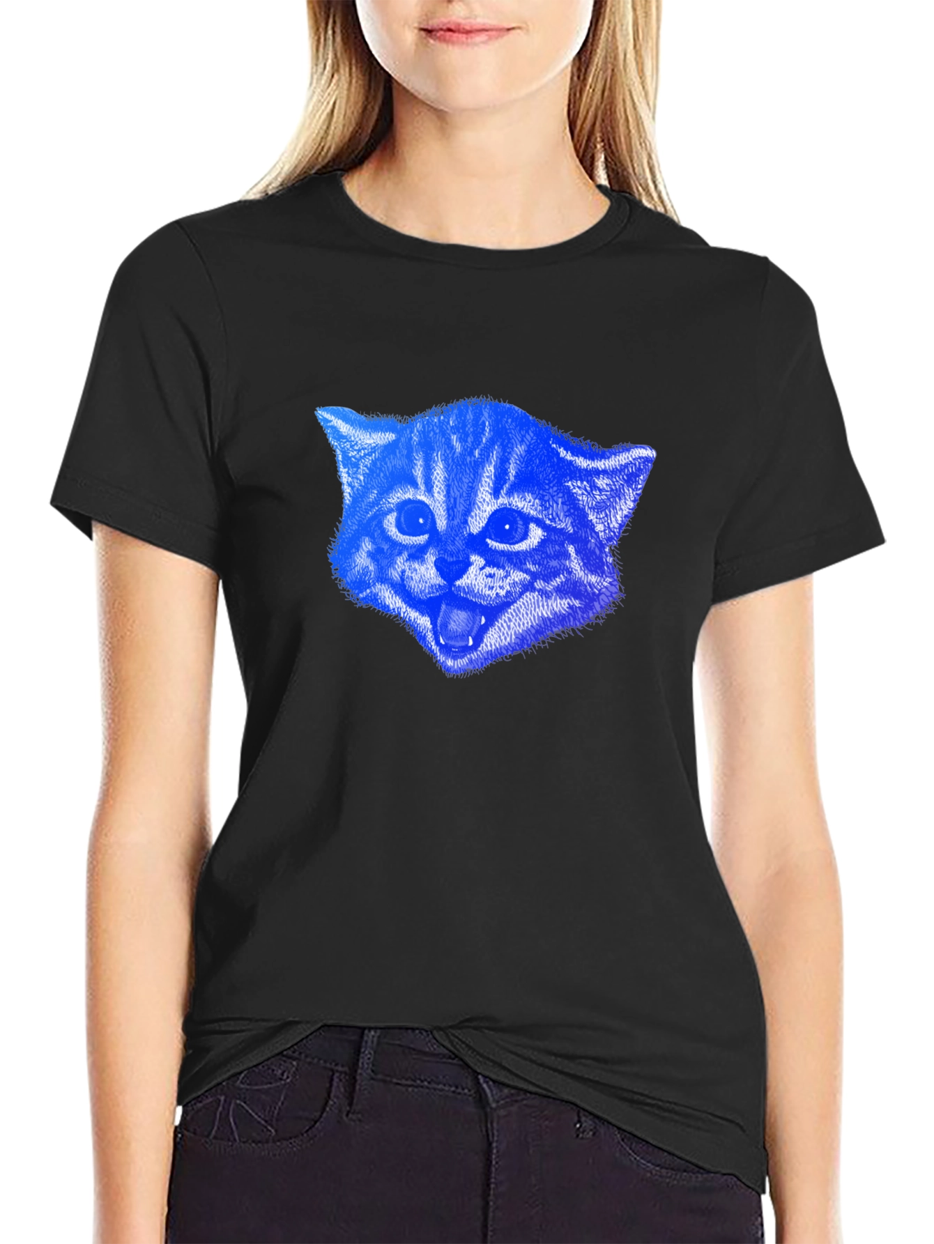 Cool Cat Graphic Black T-Shirt