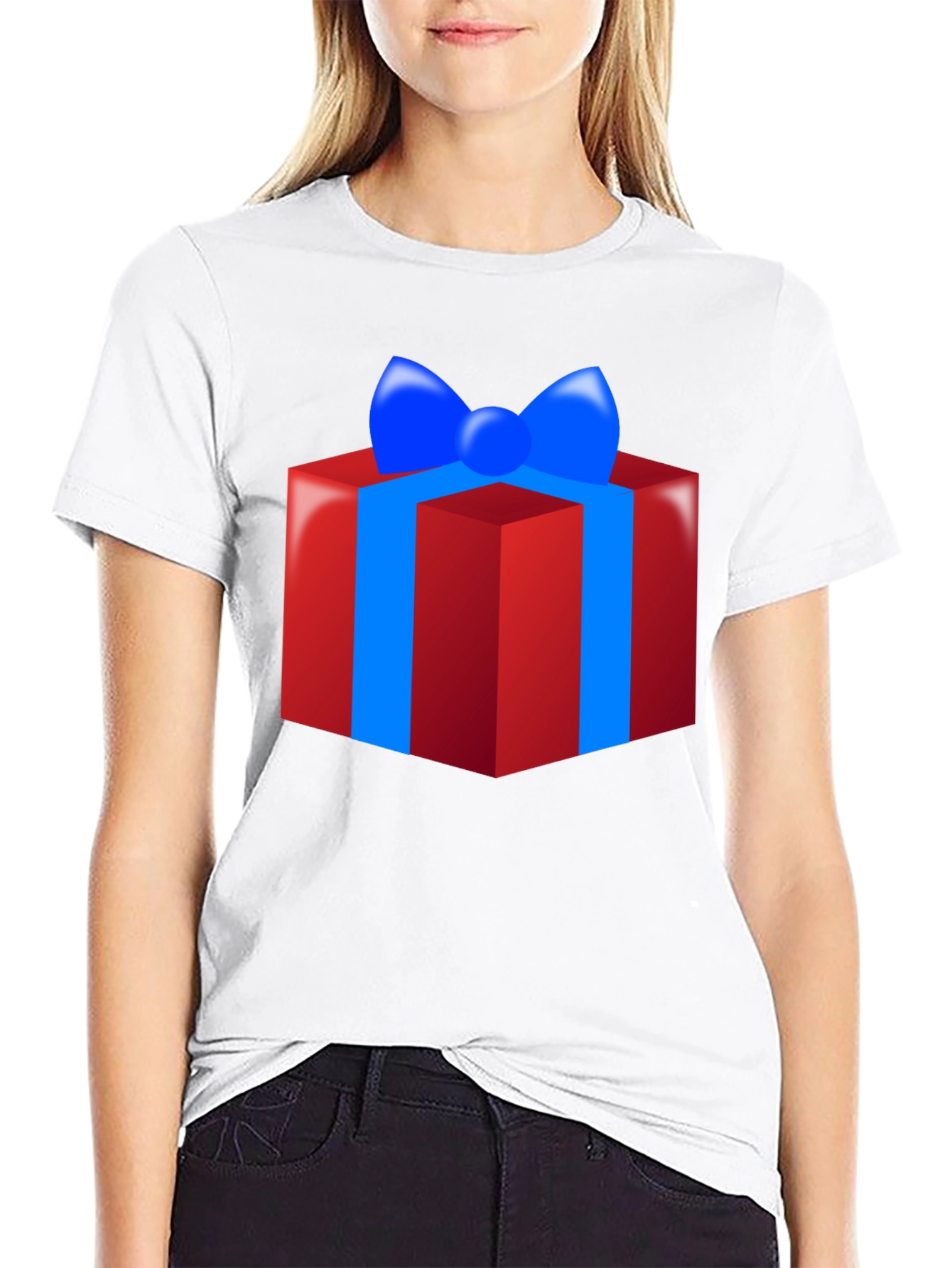 Festive Gift Graphic Black T-Shirt