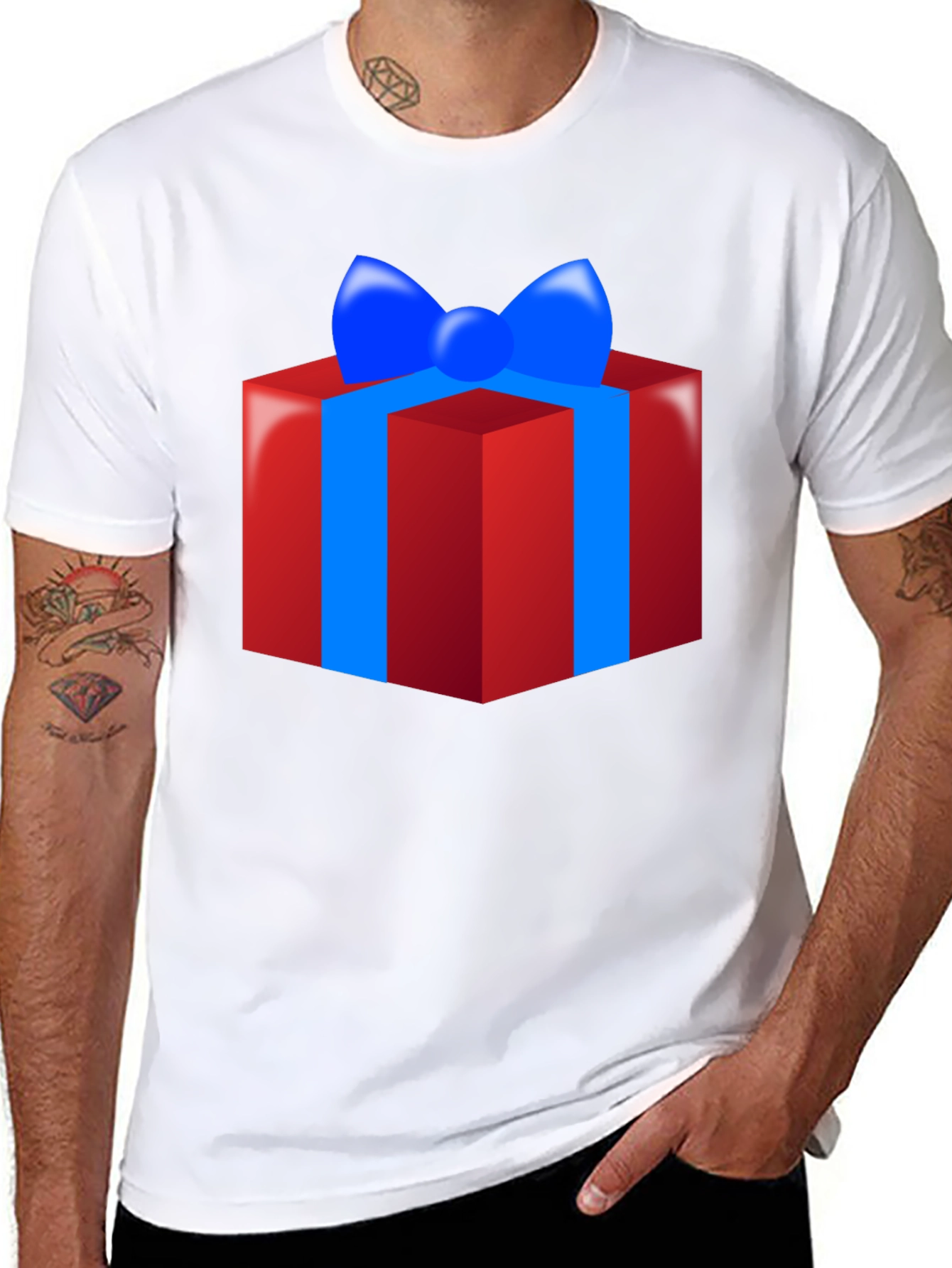 Festive Gift Graphic Black T-Shirt