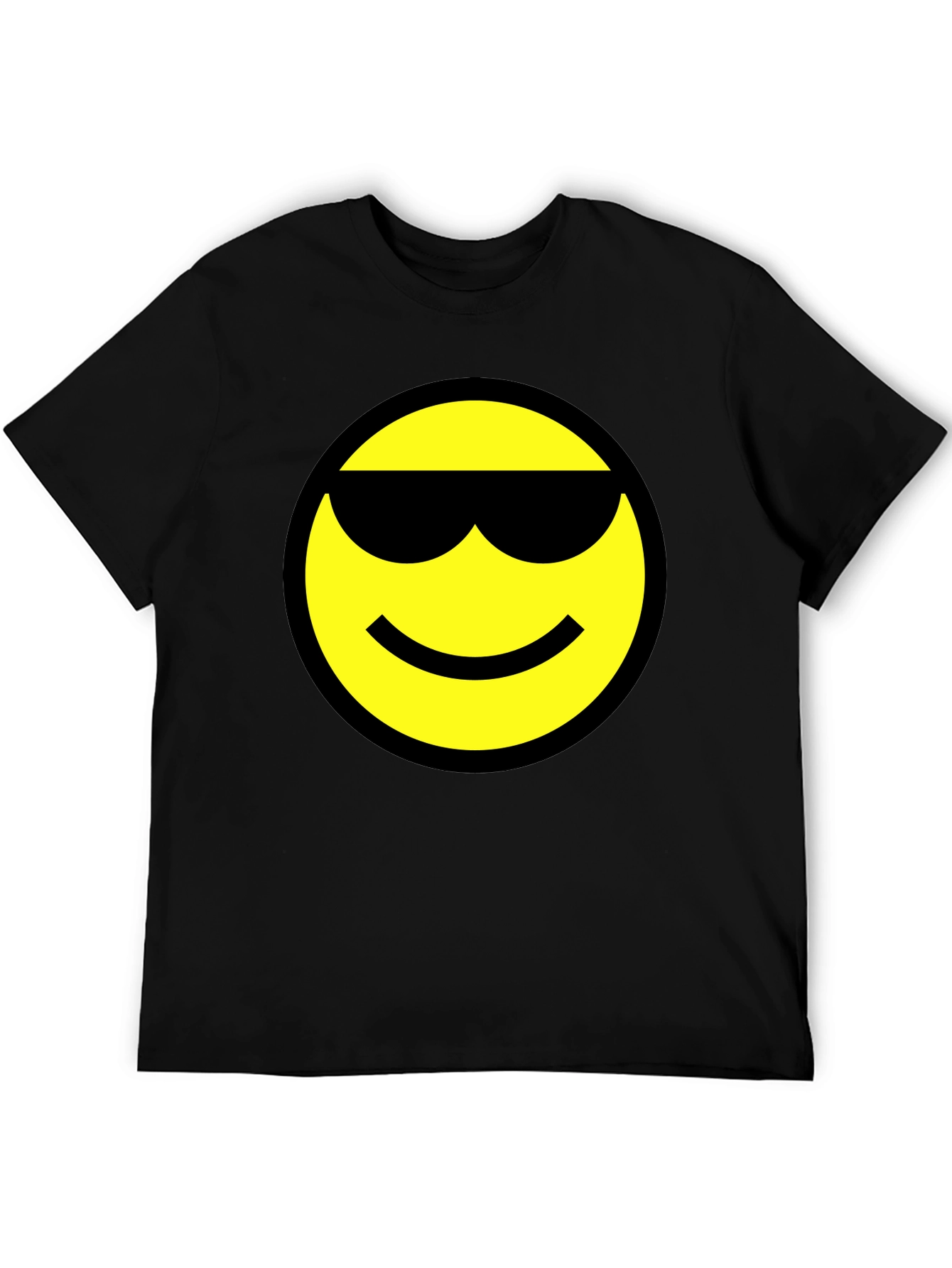 Cool Smiley Face Black T-Shirt