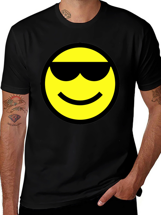 Cool Smiley Face Black T-Shirt