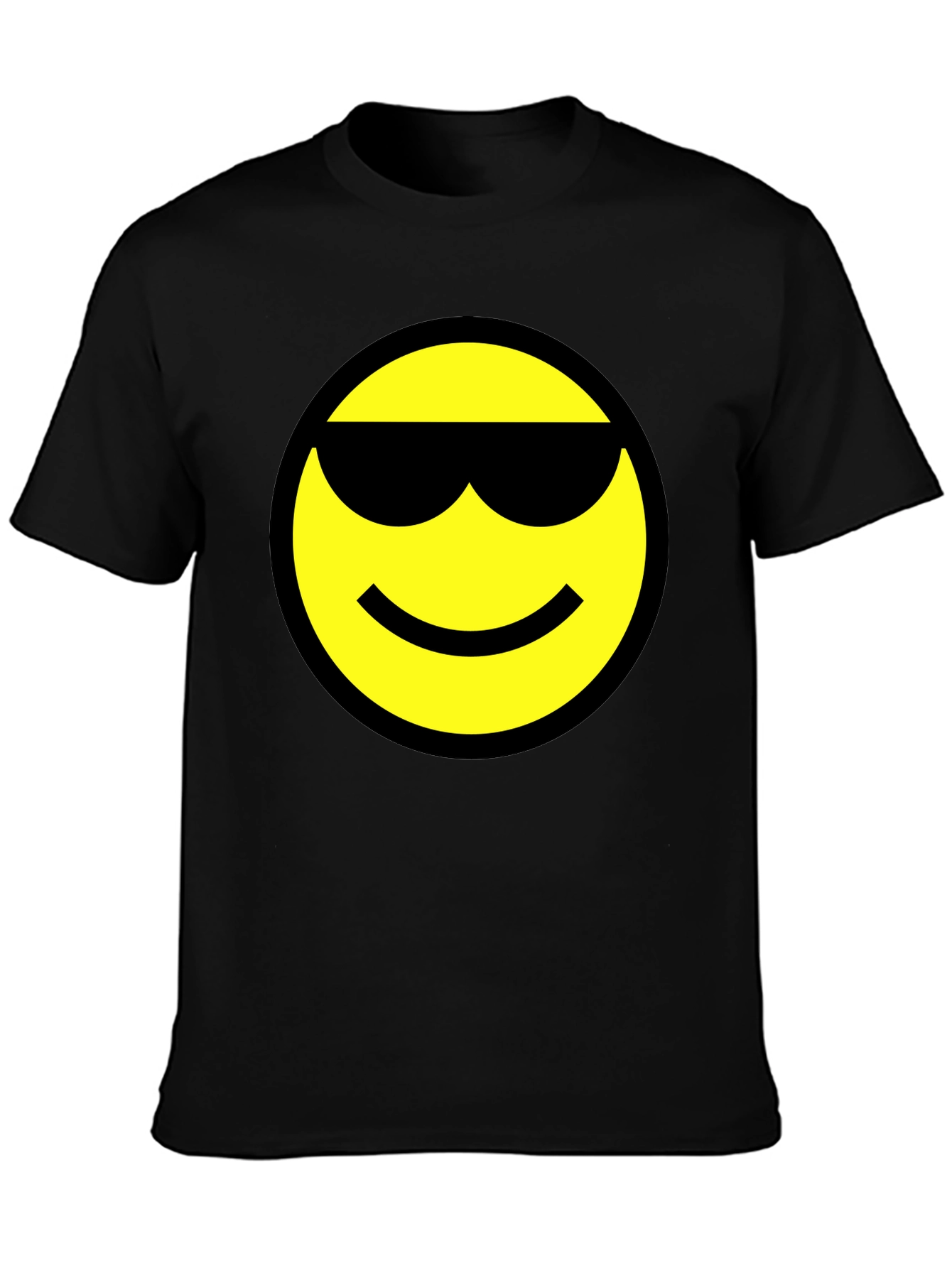 Cool Smiley Face Black T-Shirt