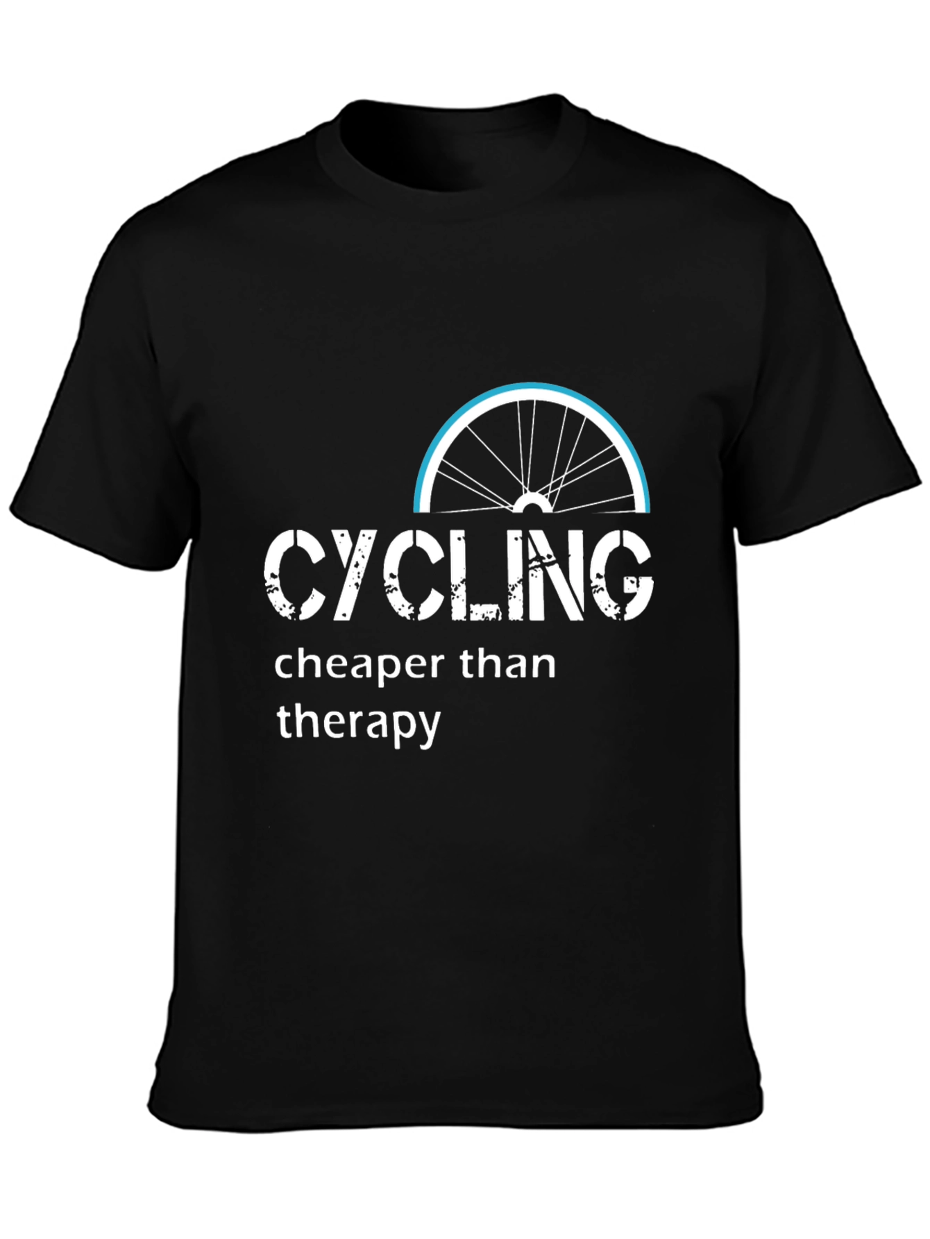 Cycling Cheaper Than Therapy Black T-Shirt