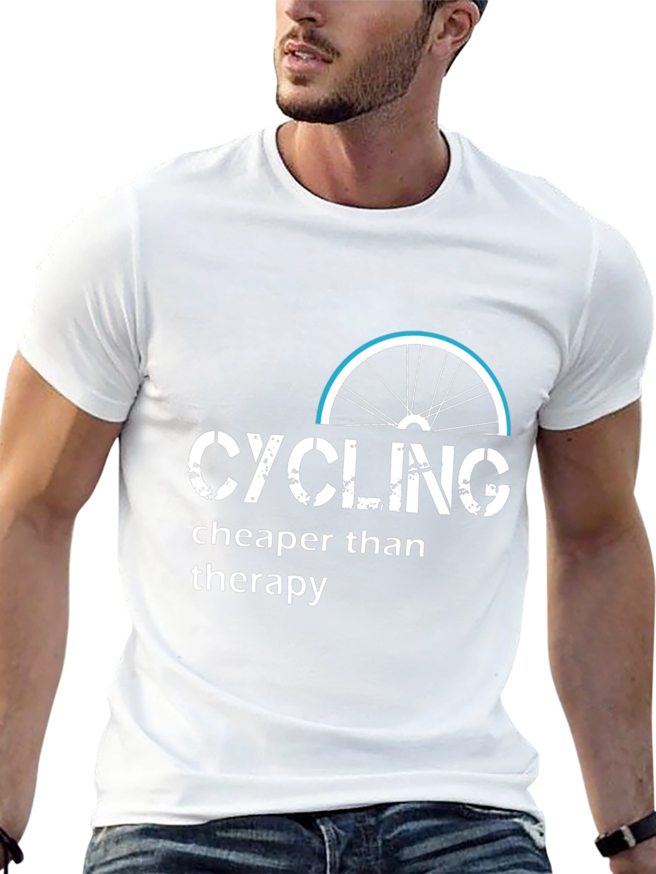 Cycling Cheaper Than Therapy Black T-Shirt